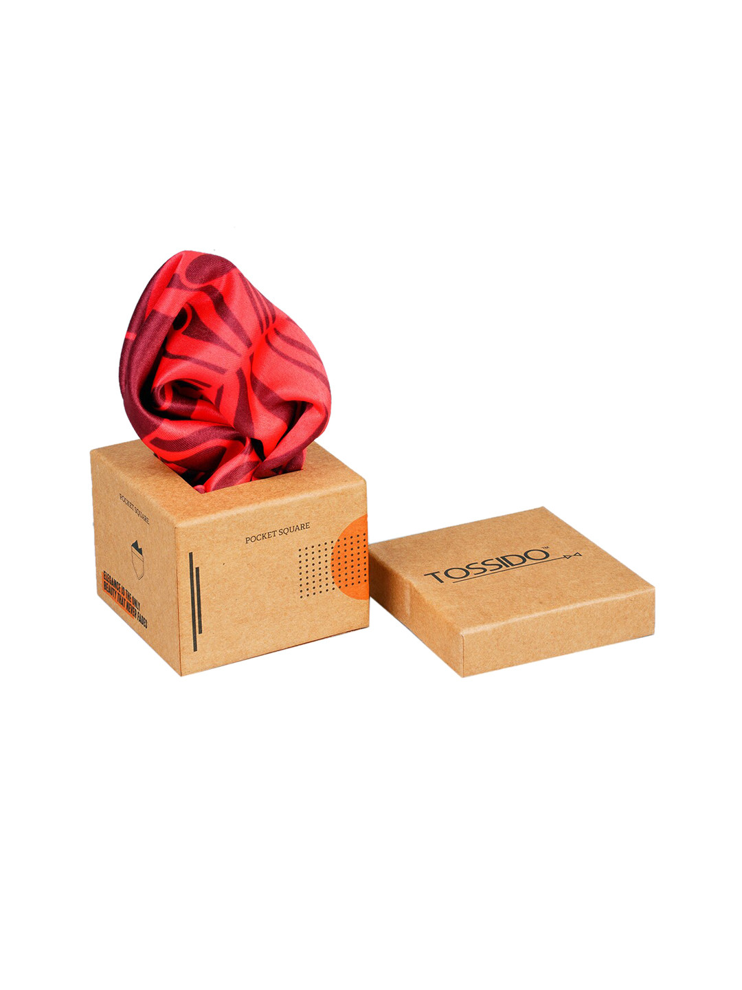 Tossido Men Maroon & Red Printed Pocket Square