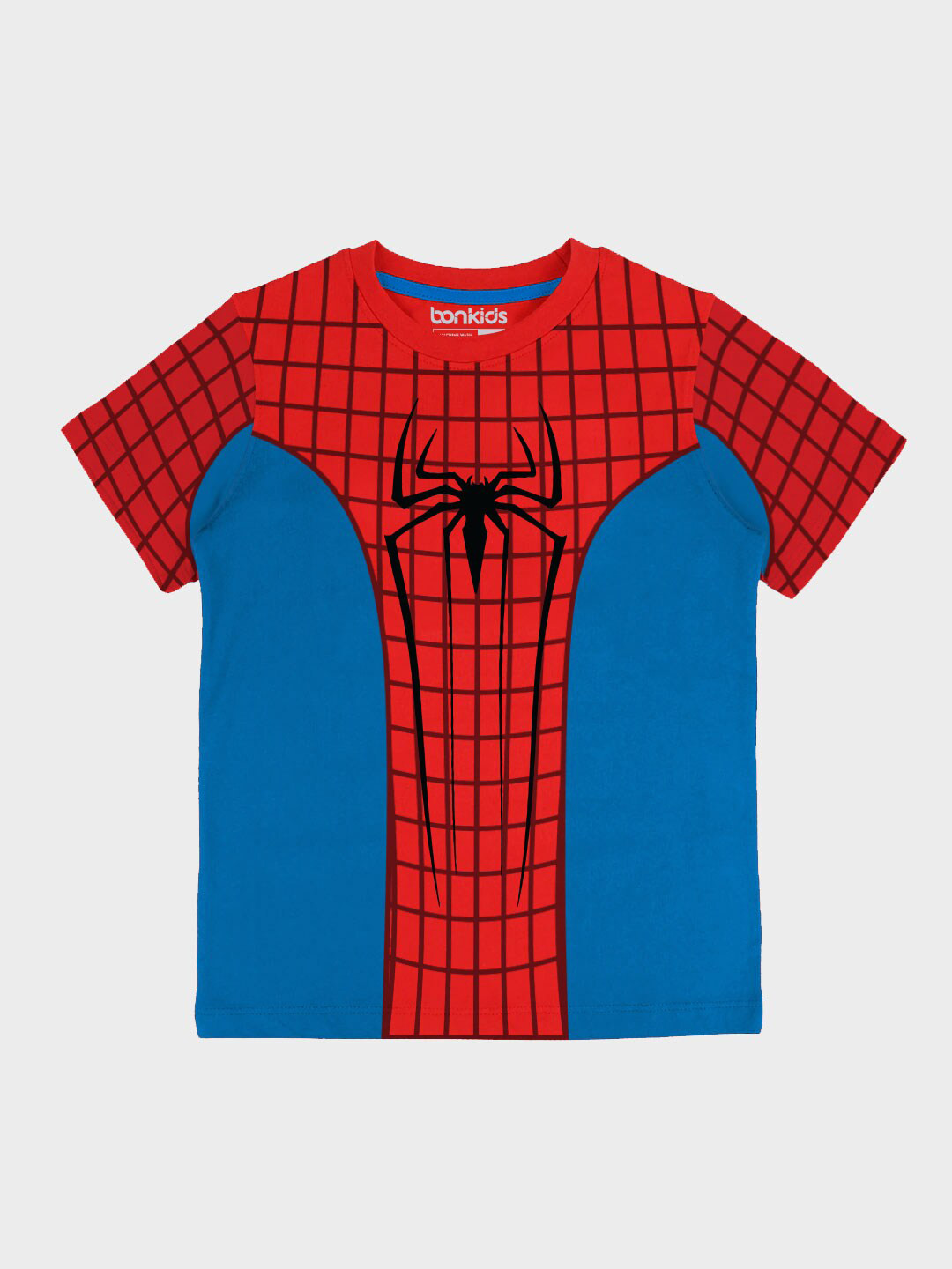 BonOrganik Boys Blue Spider Man Printed T-shirt