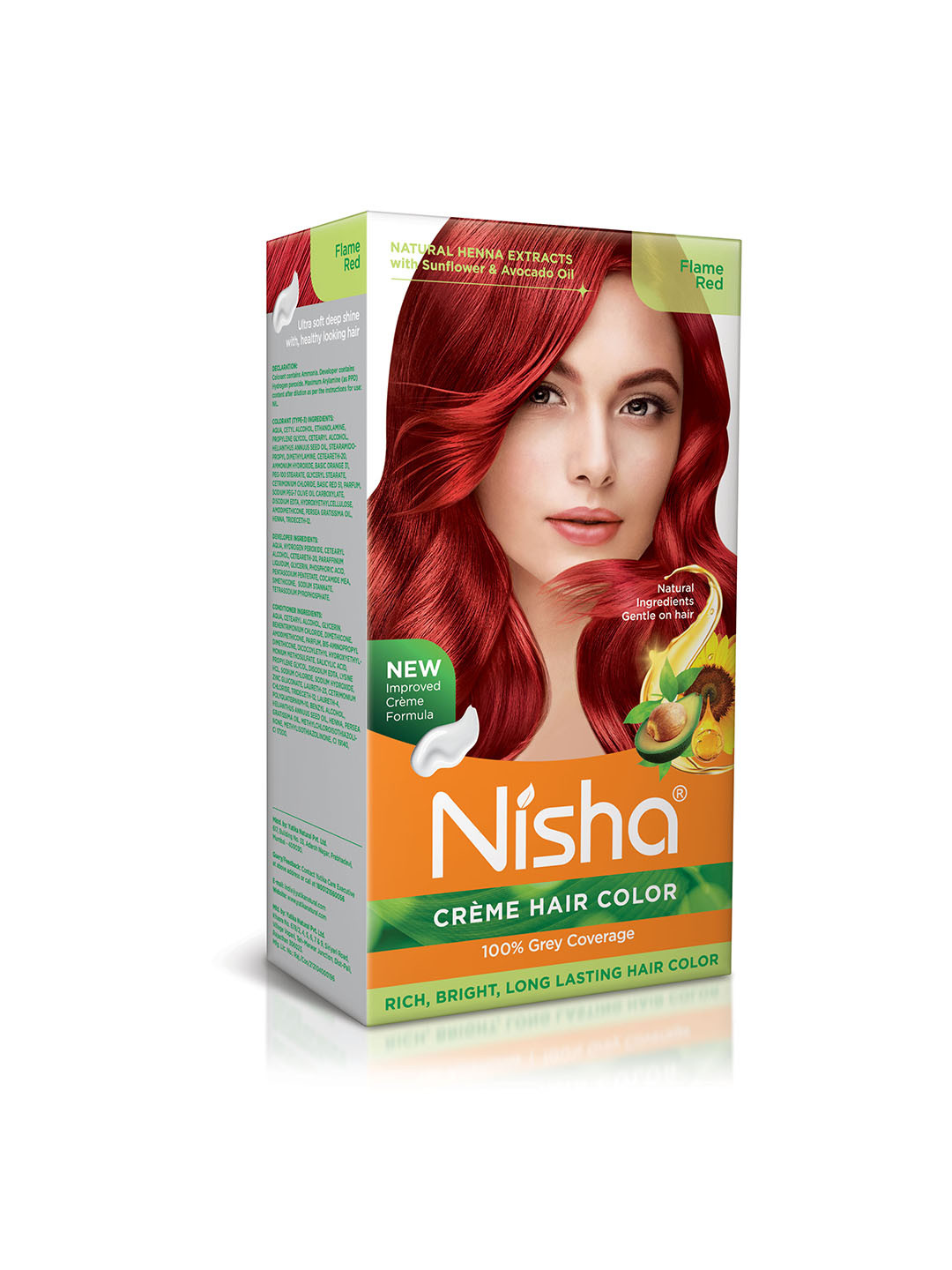 Nisha   Natural Henna Extracts Creme Hair Colour- Flame Red
