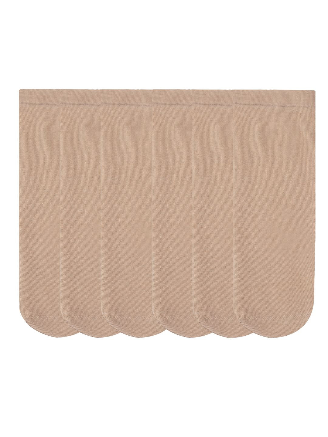 N2S NEXT2SKIN Women Pack Of 6 Beige Solid Cotton Ankle-Length Socks