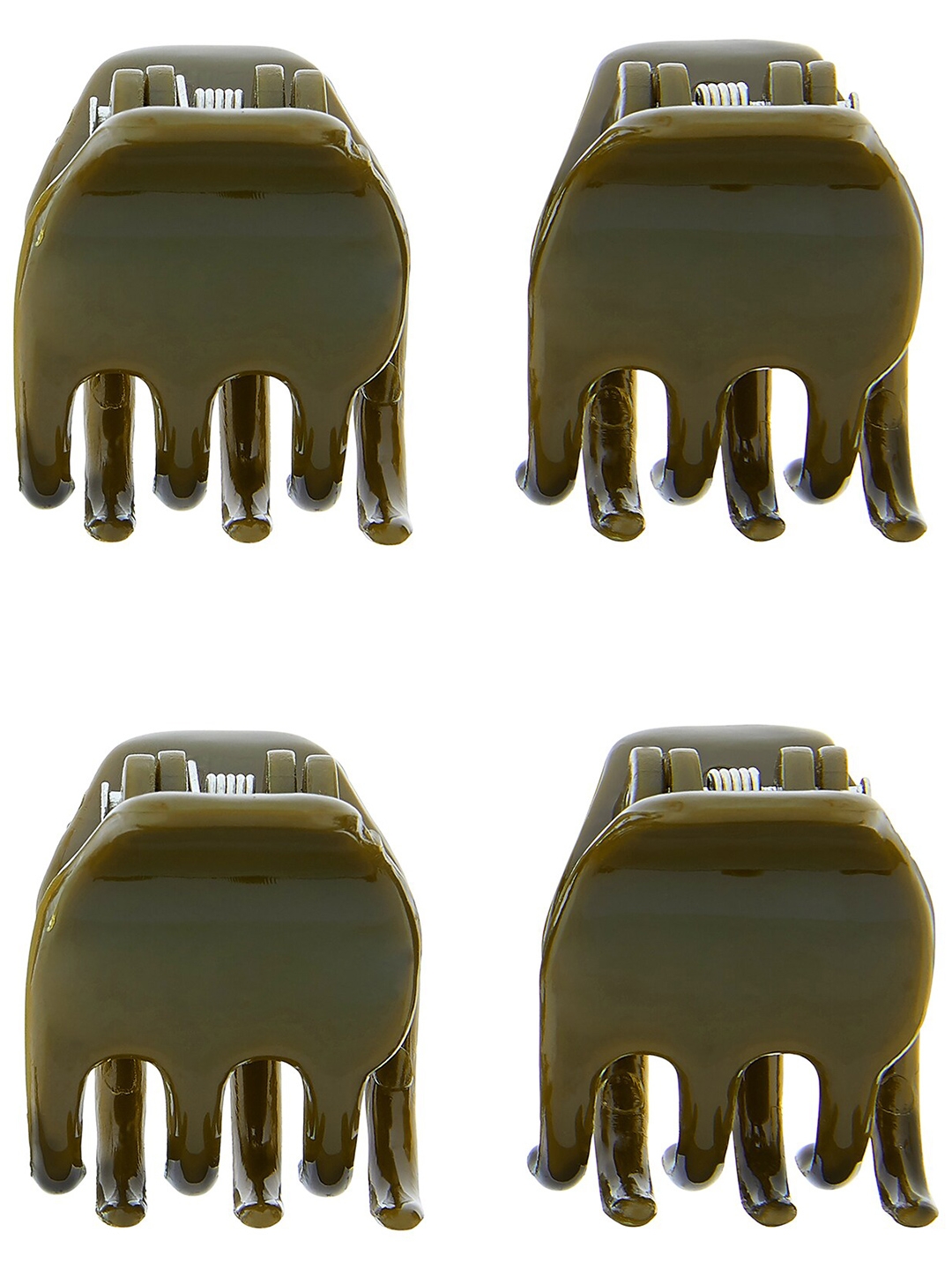 Accessorize Women Set of 4 Olive Green Claw Clips