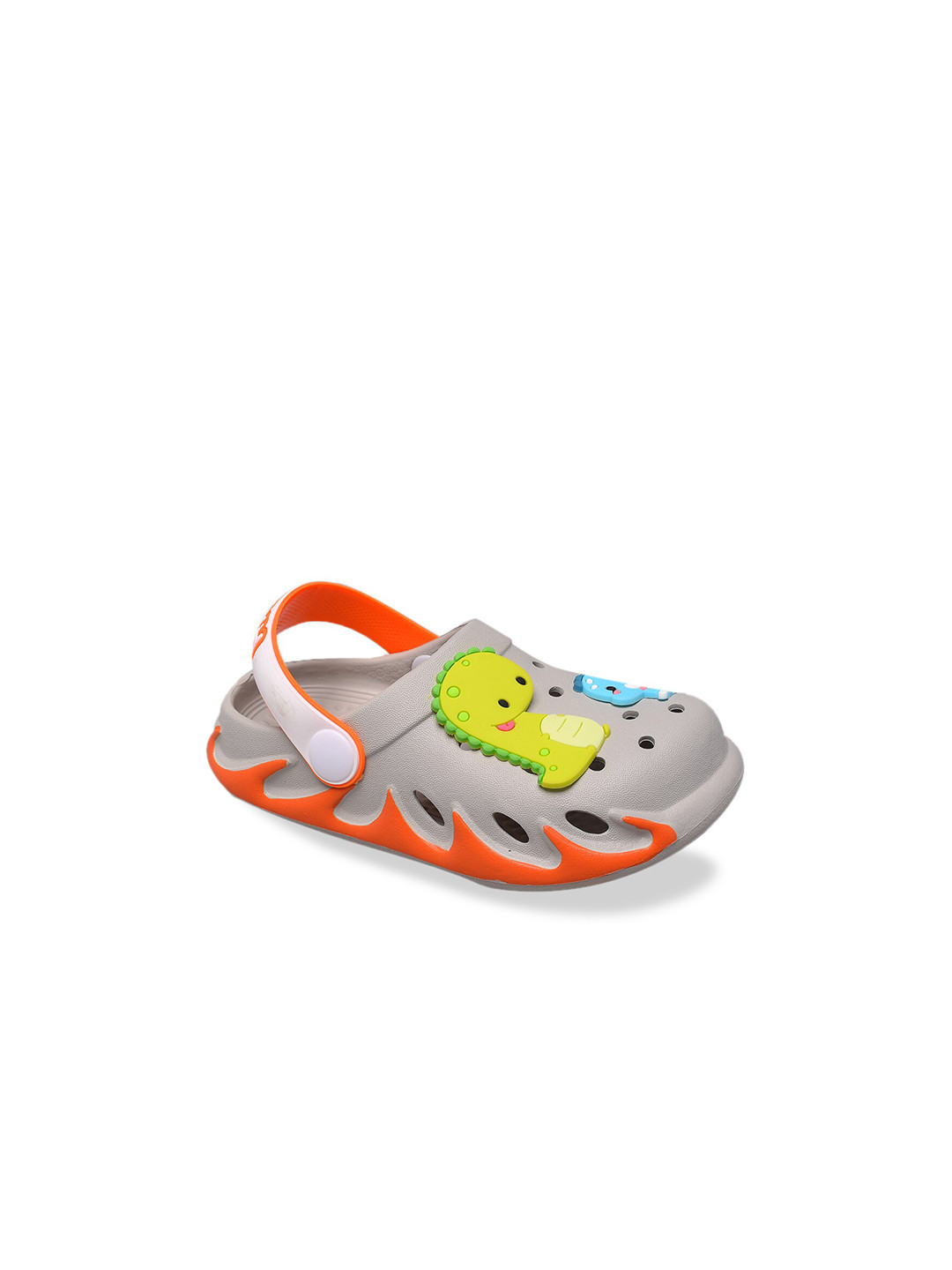 Yellow Bee Boys Grey & Orange Clogs Sandals