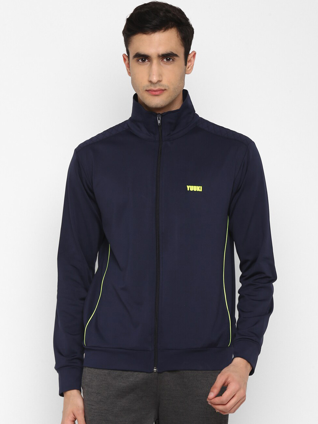 Yuuki Men Navy Blue Lightweight Sporty Jacket