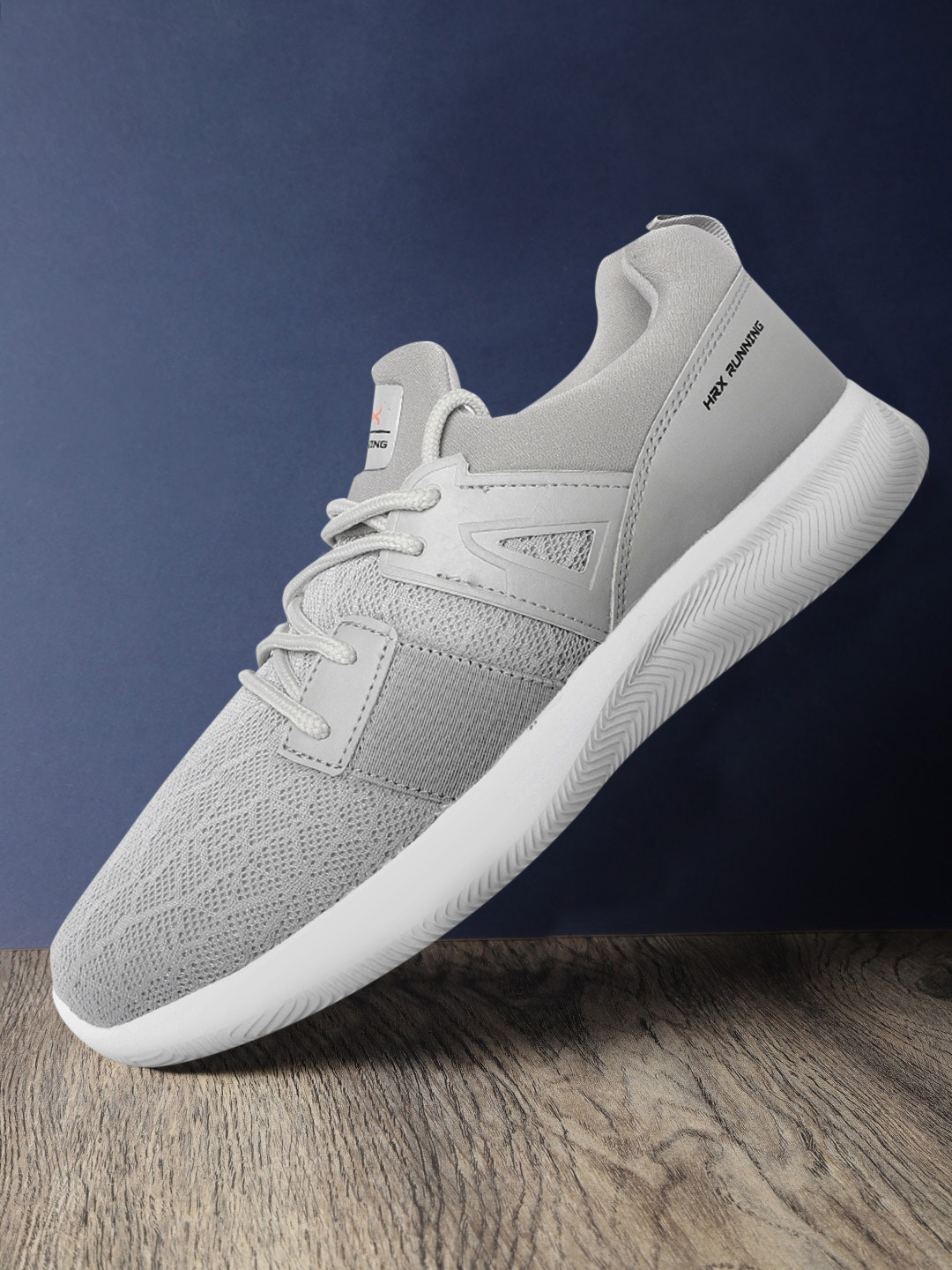 HRX by Hrithik Roshan U-17 Unisex Grey Woven Design Running Shoes