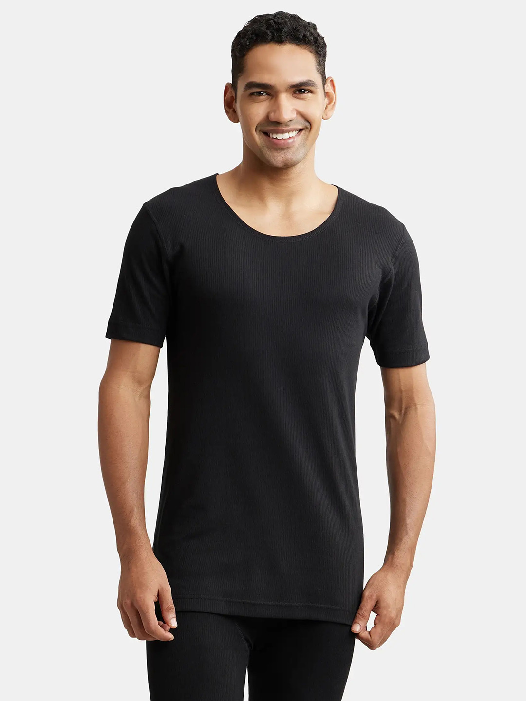 Jockey Super Combed Cotton Half Sleeved Thermal Undershirt with Stay Warm Technology-2400