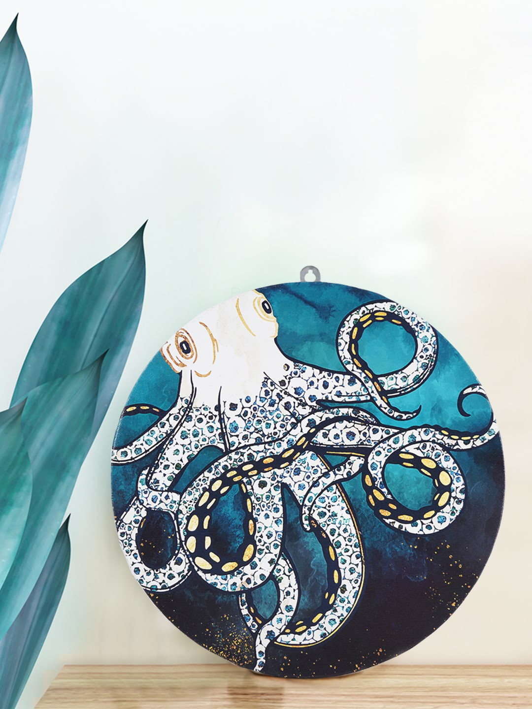 THE ARTMENT Blue & White Hand-Painted Aquatic Aura Canvas Wall Art