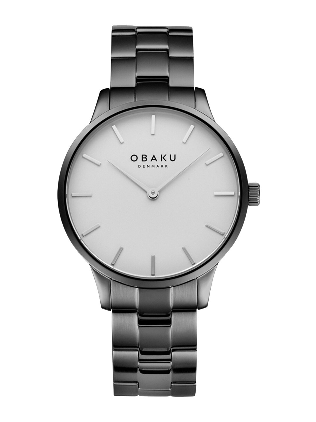 Obaku Men Silver-Toned Brass Dial & Grey Stainless Stee Straps Analogue Watch V247GXUISU