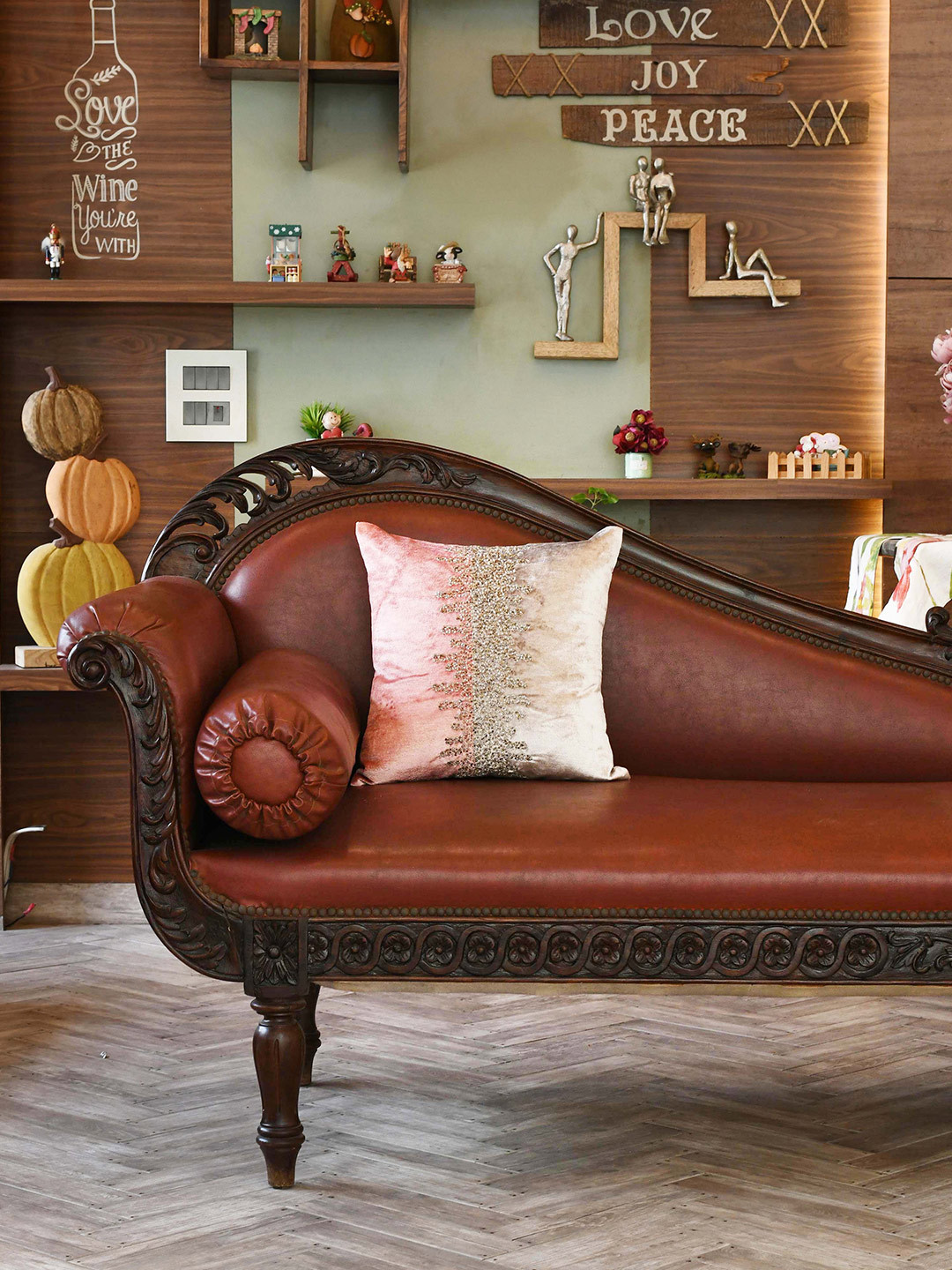 AMOROSA Maroon & Grey Embroidered Velvet Square Cushion Covers