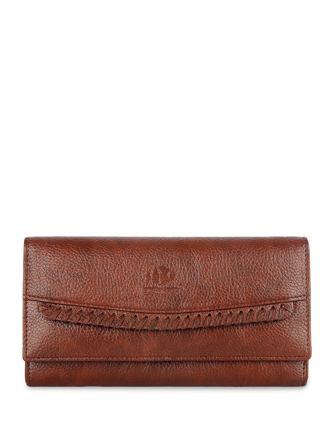THE CLOWNFISH Women Brown Leather Structured Clutches