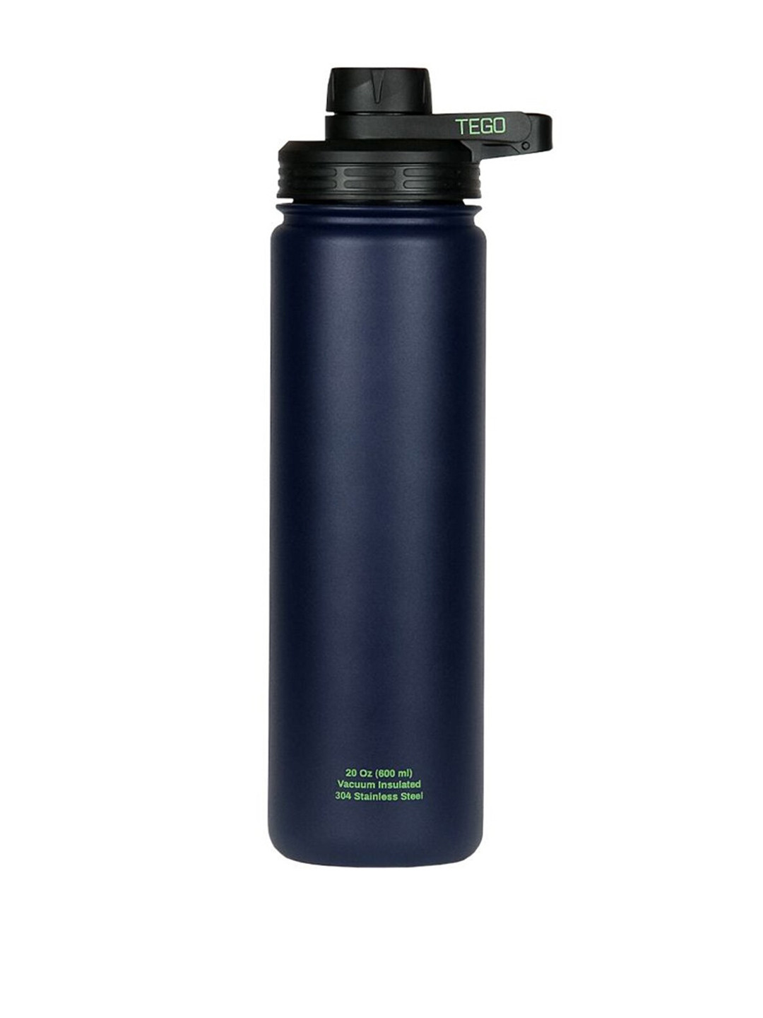 TEGO Navy Blue Vaccum Sealed Steel Water Bottle with Cleaning Brush