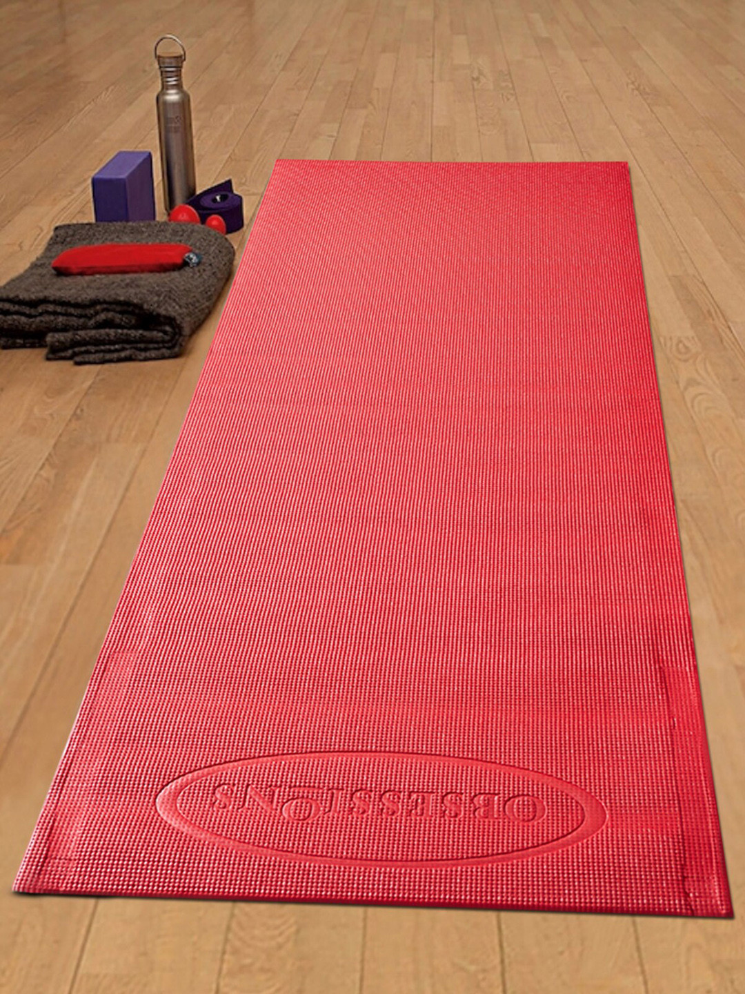 OBSESSIONS Unisex Coral Red Rejuvenating 5 mm Yoga Mat