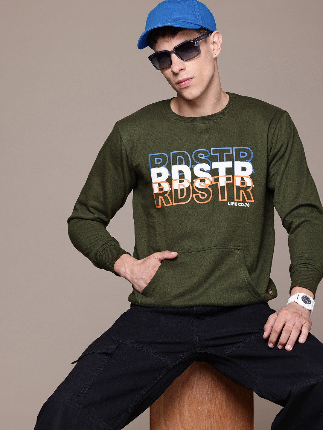 The Roadster Lifestyle Co. Logo Printed Sweatshirt