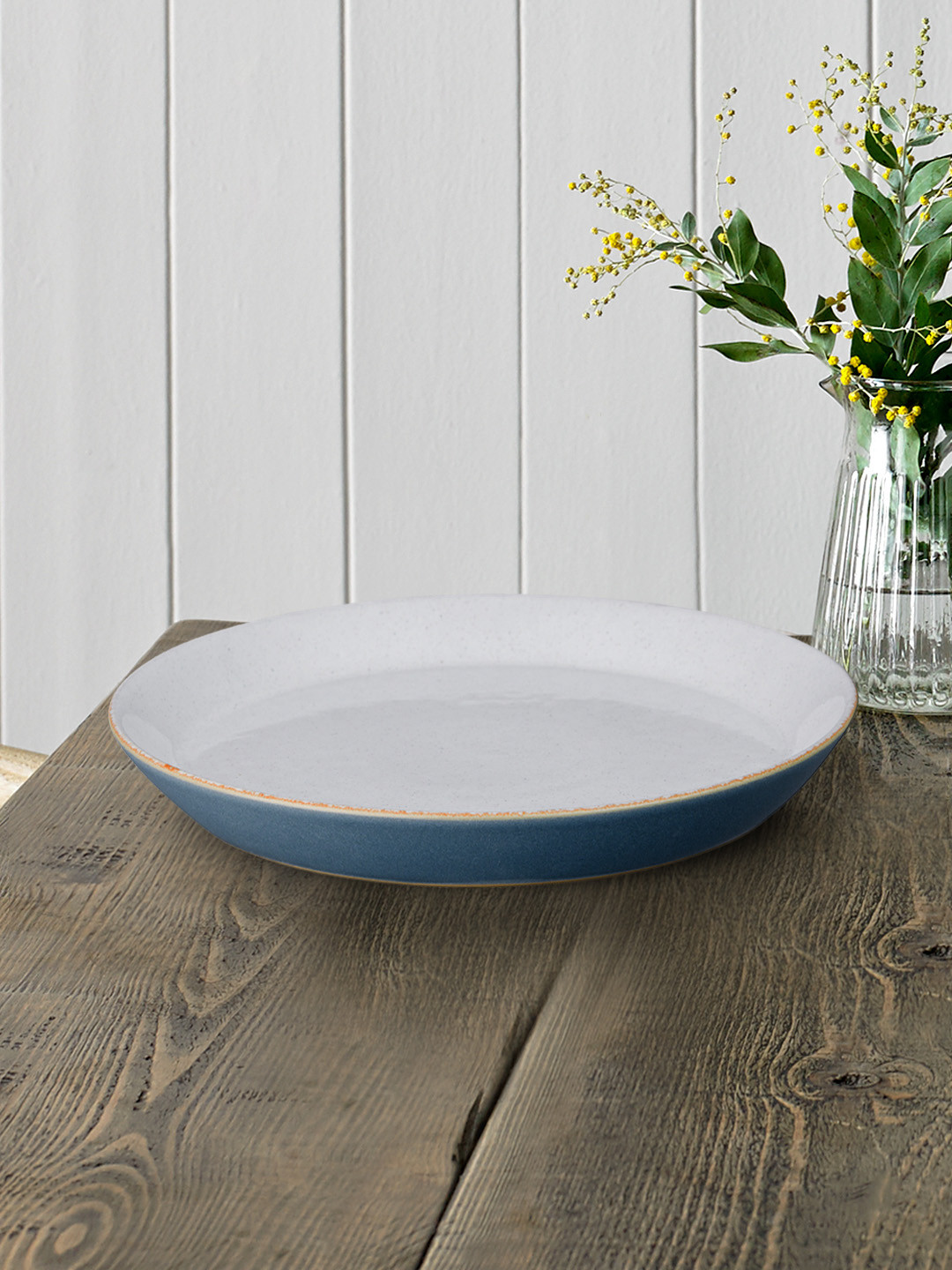 Denby Blue Handcrafted Printed Stoneware Glossy Plates