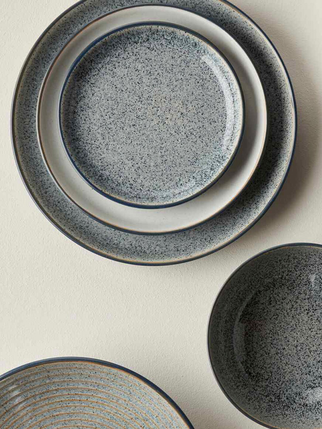 Denby Grey 1 Piece Handcrafted Stoneware Glossy Plates