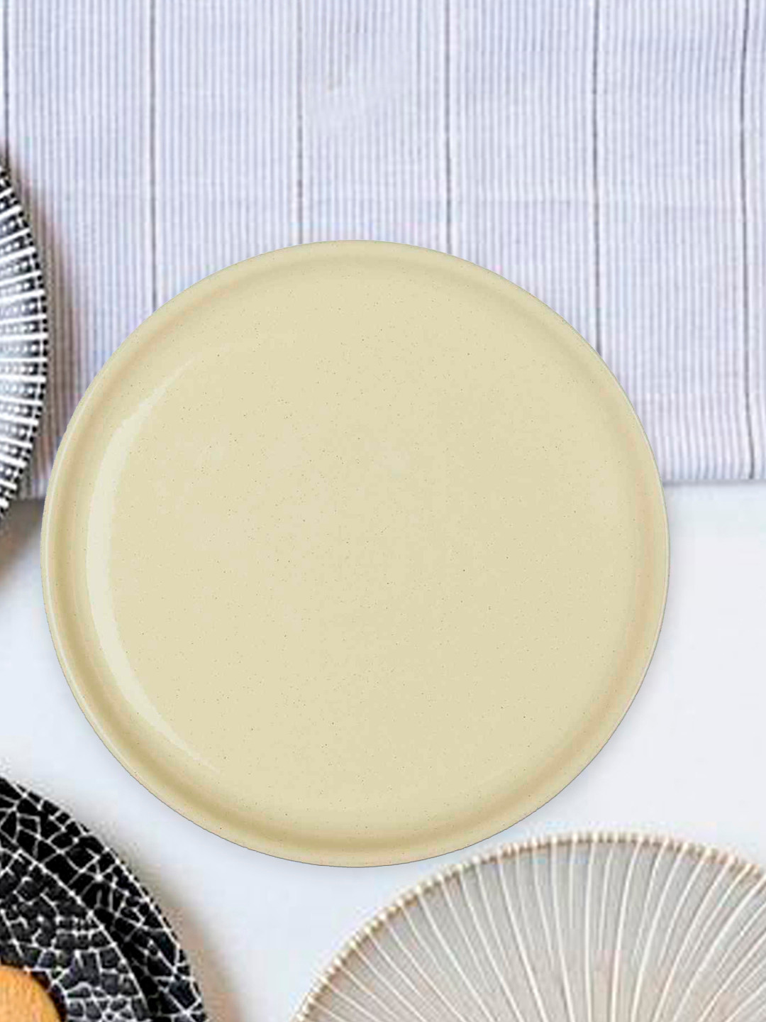 Denby Yellow & 1 Pieces Handcrafted Stoneware Glossy Plates