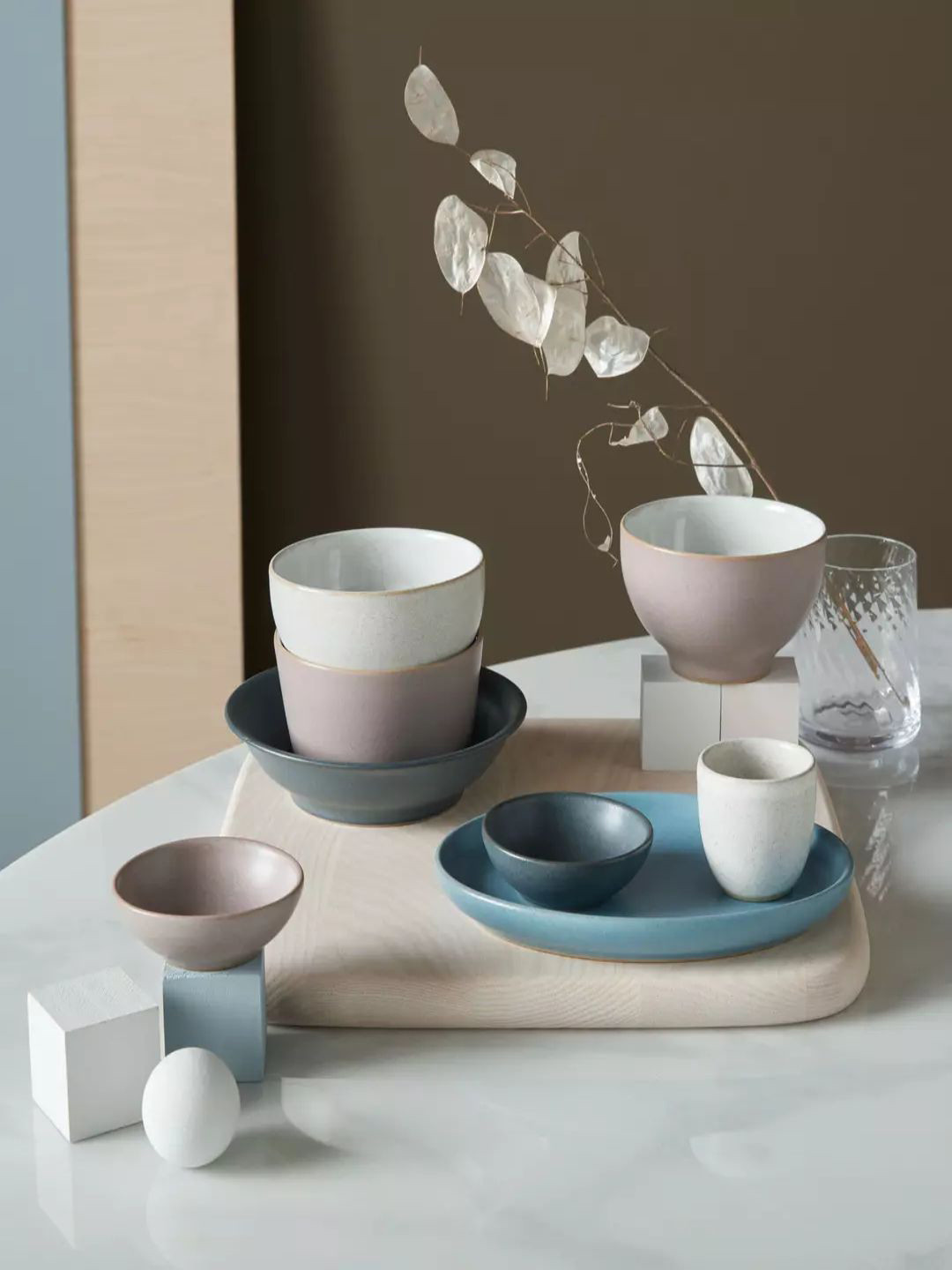 Denby Pink 1 Pieces Handcrafted Printed Stoneware Glossy Bowl