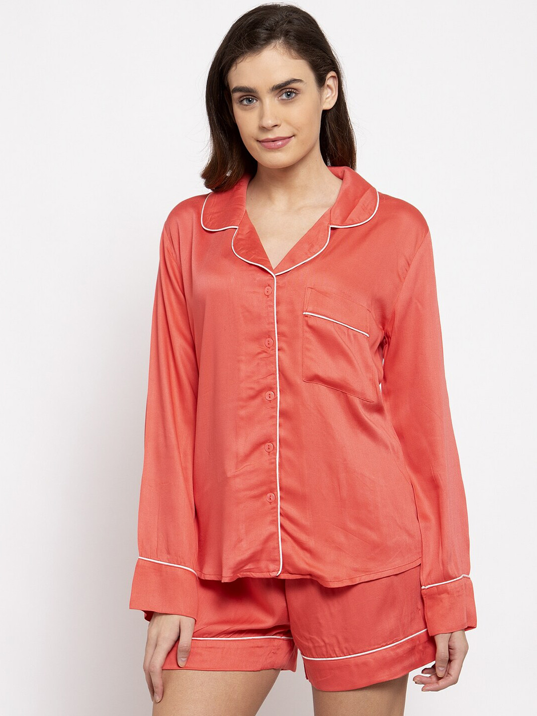 DOOR74 Women Coral Night suit