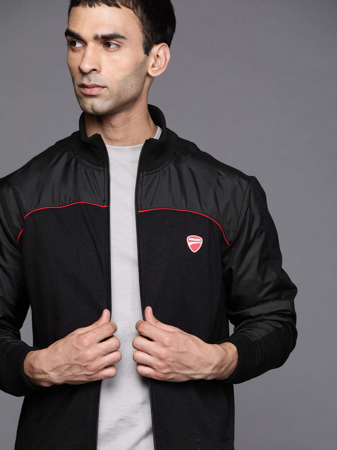 Ducati Men Black Solid Sweatshirt