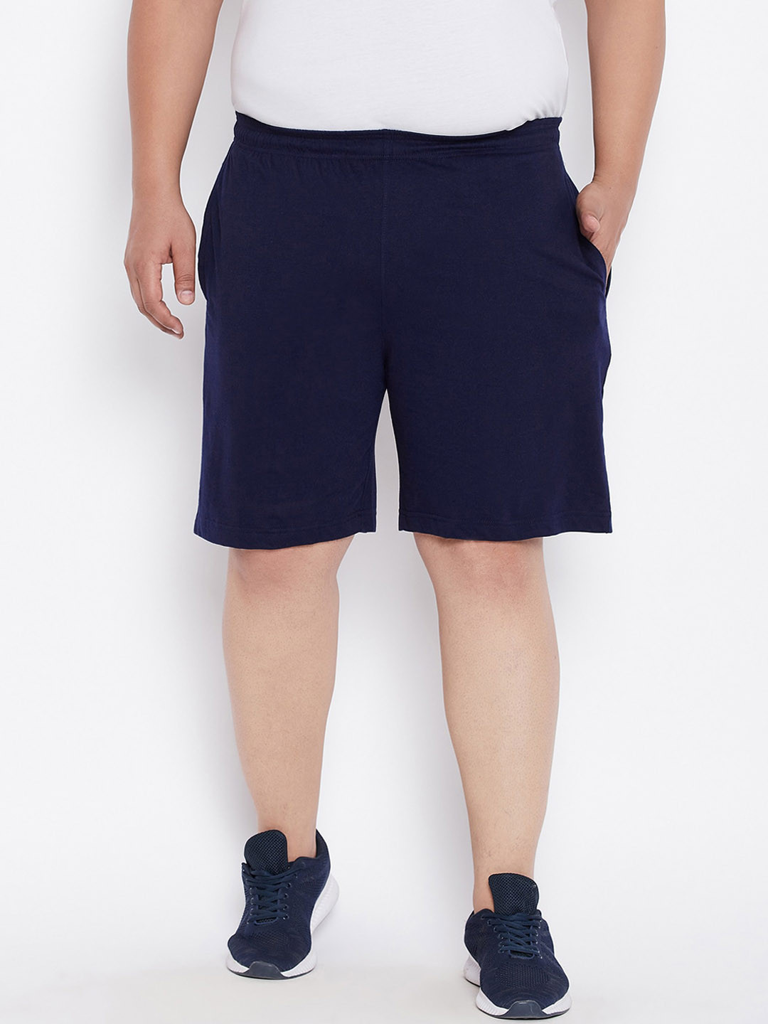 bigbanana Men Navy Blue Mid-Rise Sports Shorts
