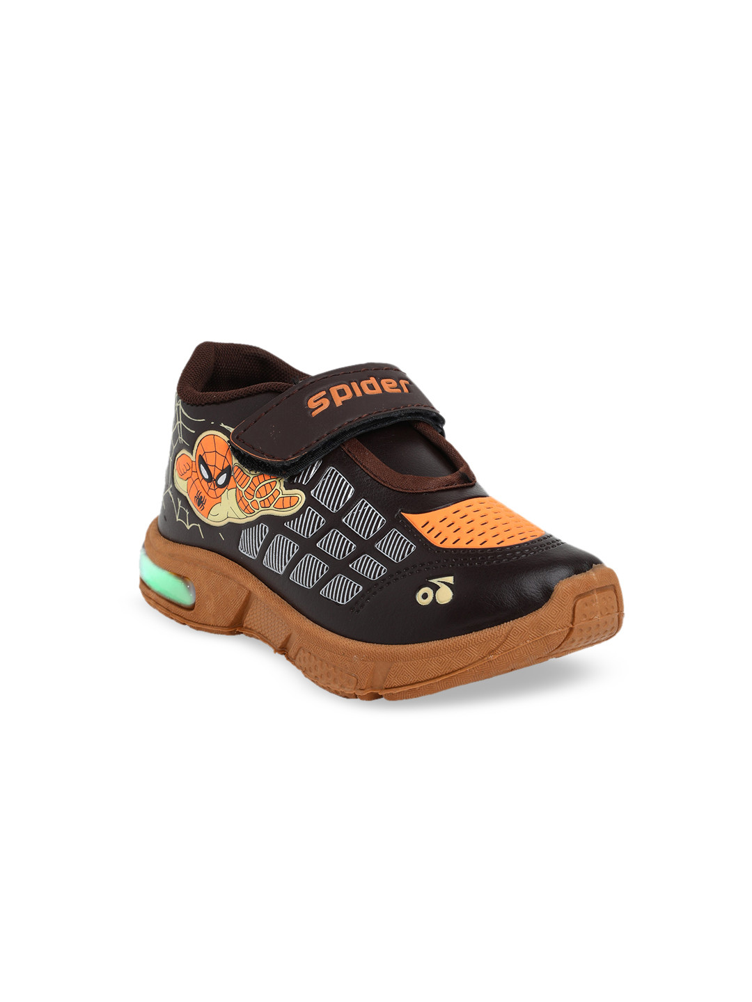 CHiU Unisex Kids Brown& Black Colourblocked LED Light Sneakers