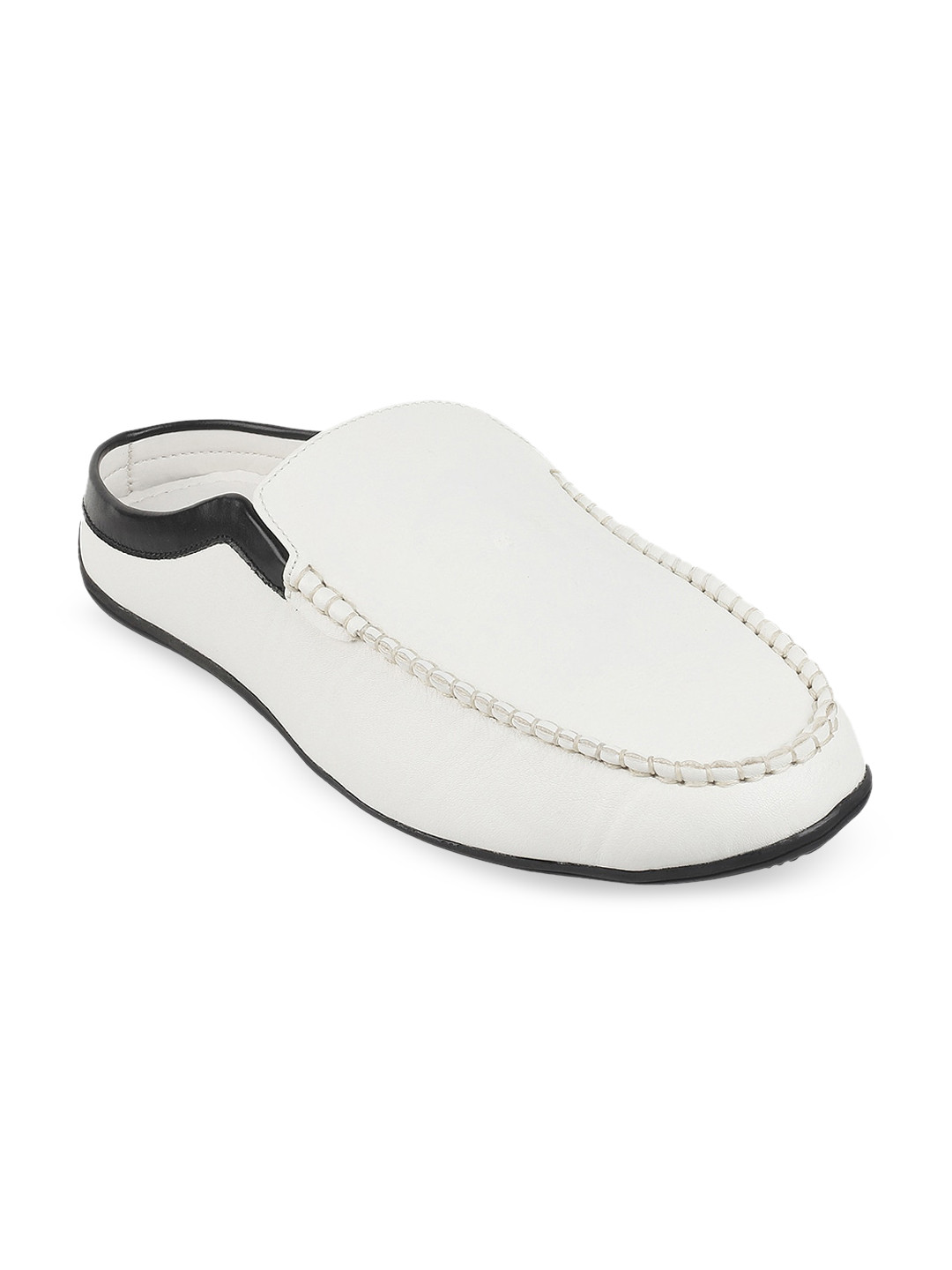 WBNY Men White Colourblocked Loafers