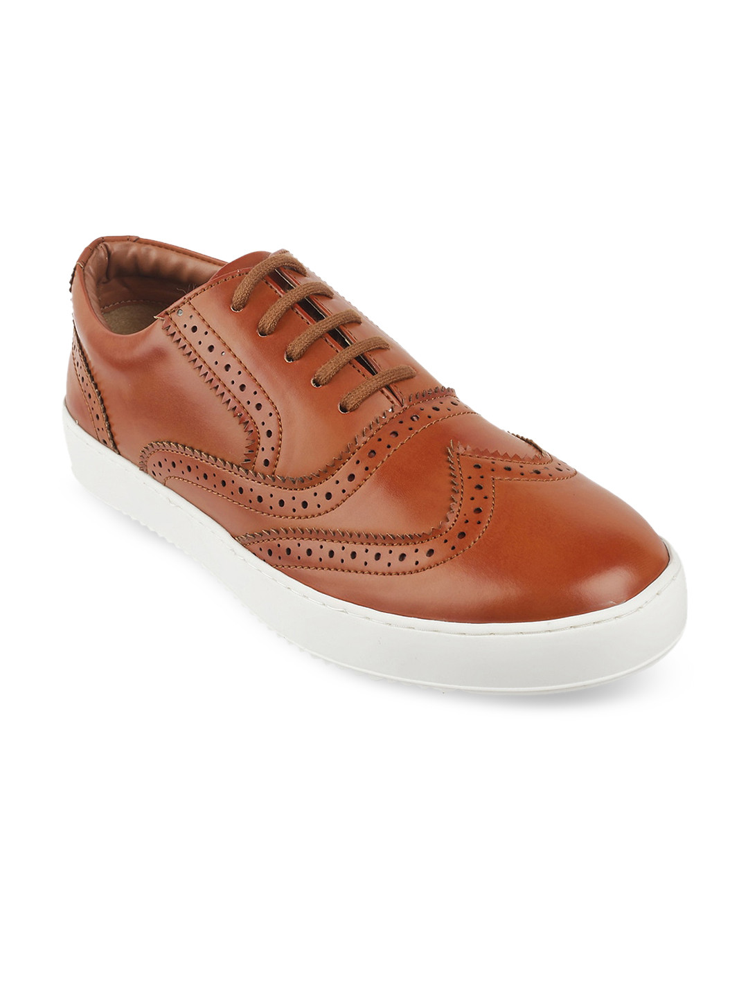 WBNY Men Tan Perforations Brogues