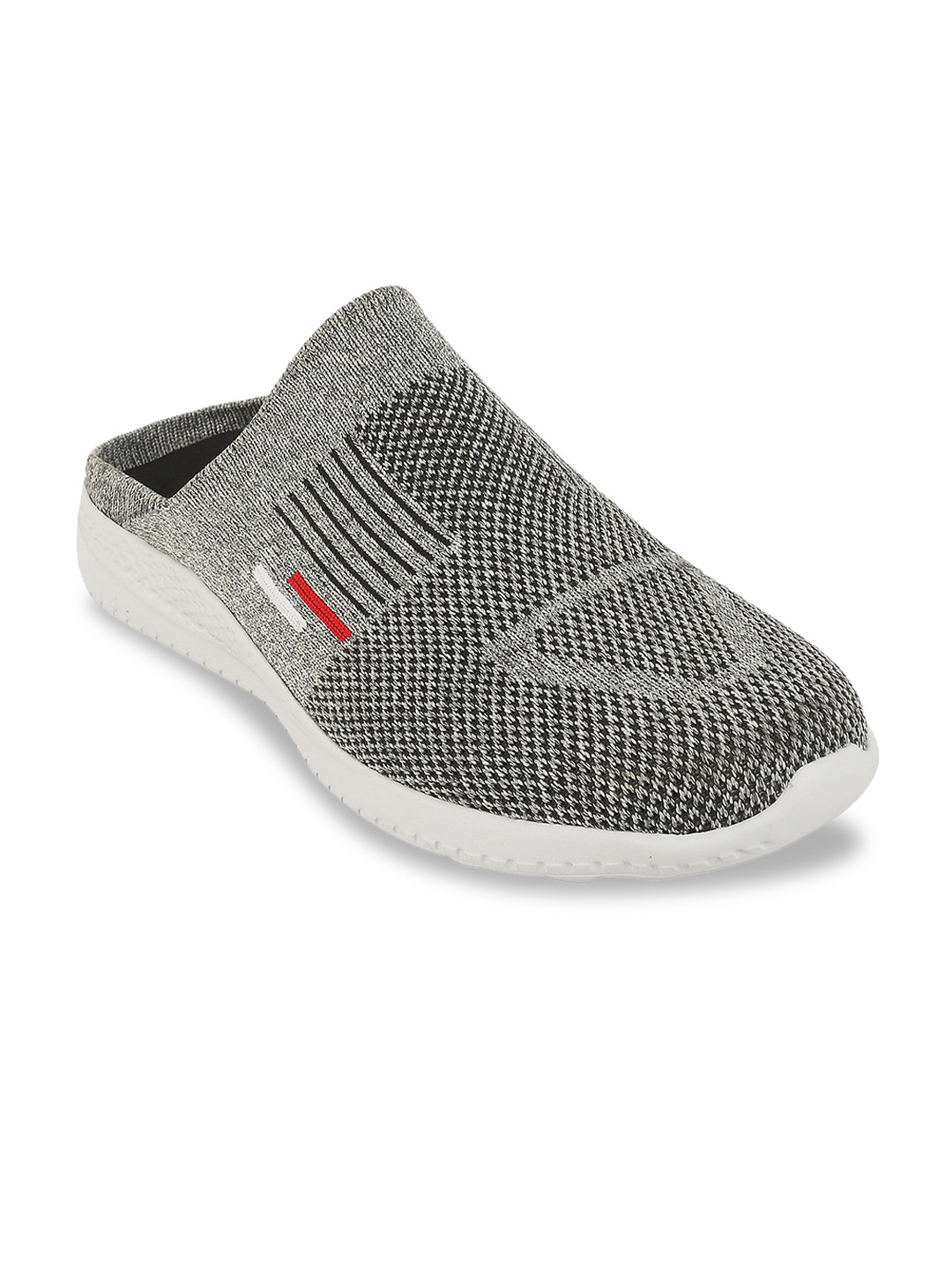 WBNY Men Grey Woven Design Lightweight Mules