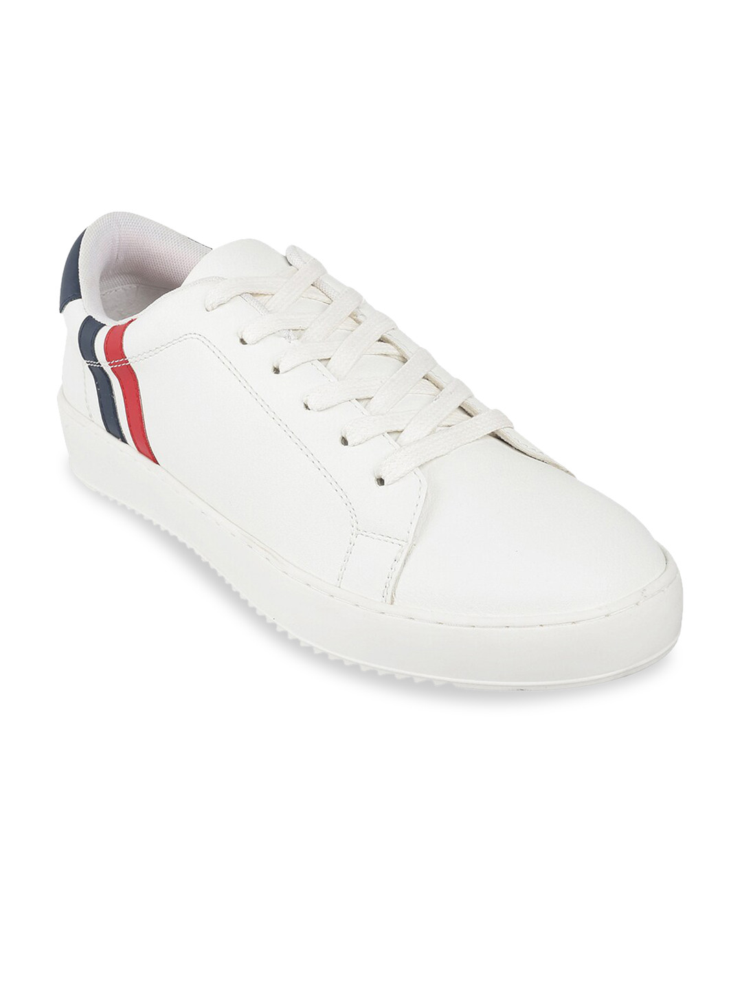 WBNY Men White Striped Lightweight Sneakers