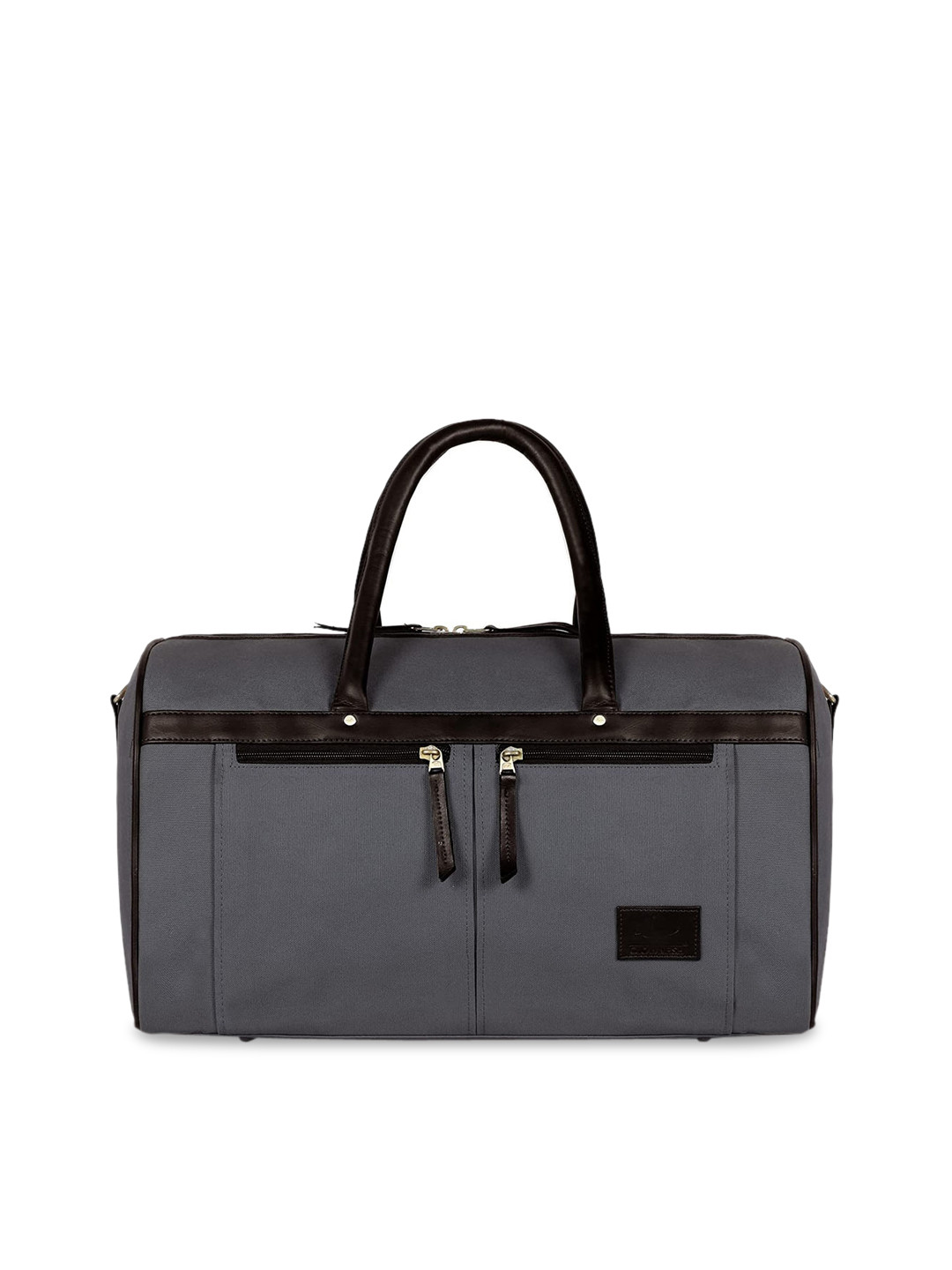 THE CLOWNFISH Scott Grey & Black Solid Travel Duffle Bag