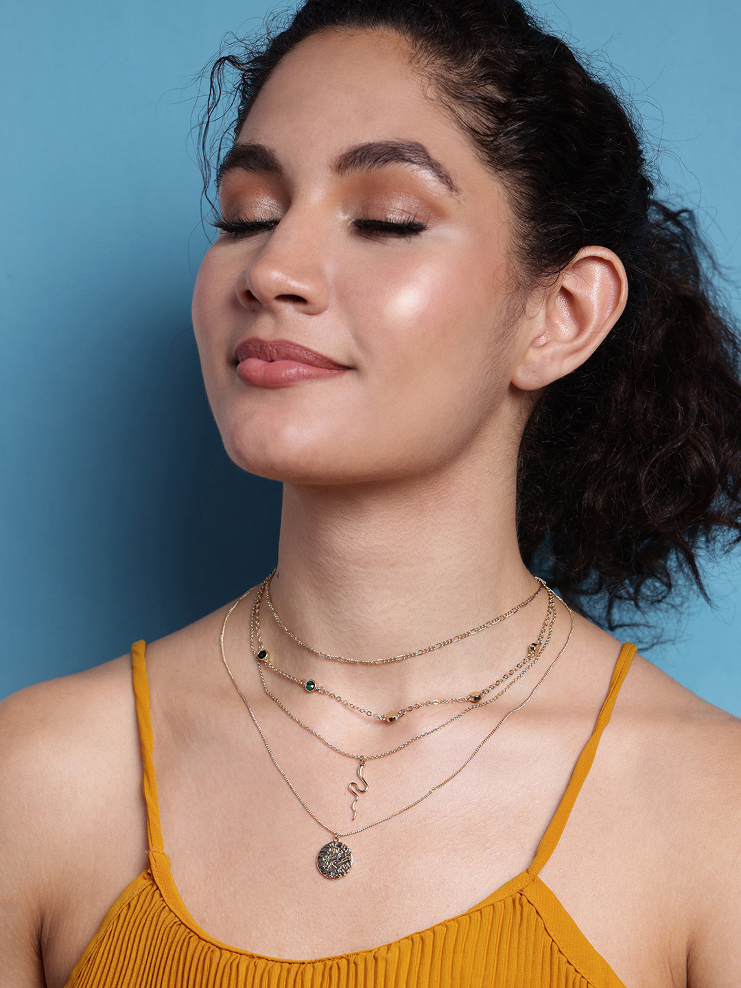 VOGUE PANASH Gold-Toned Brass Gold-Plated Handcrafted Necklace