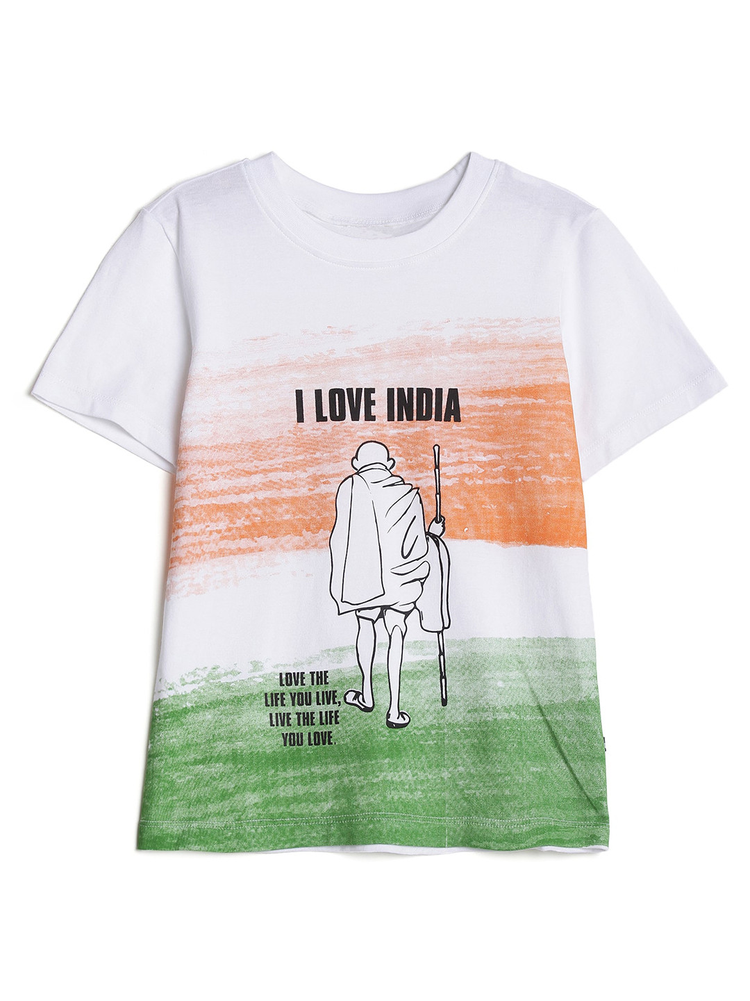 UNDER FOURTEEN ONLY Boys White & Orange Printed T-shirt