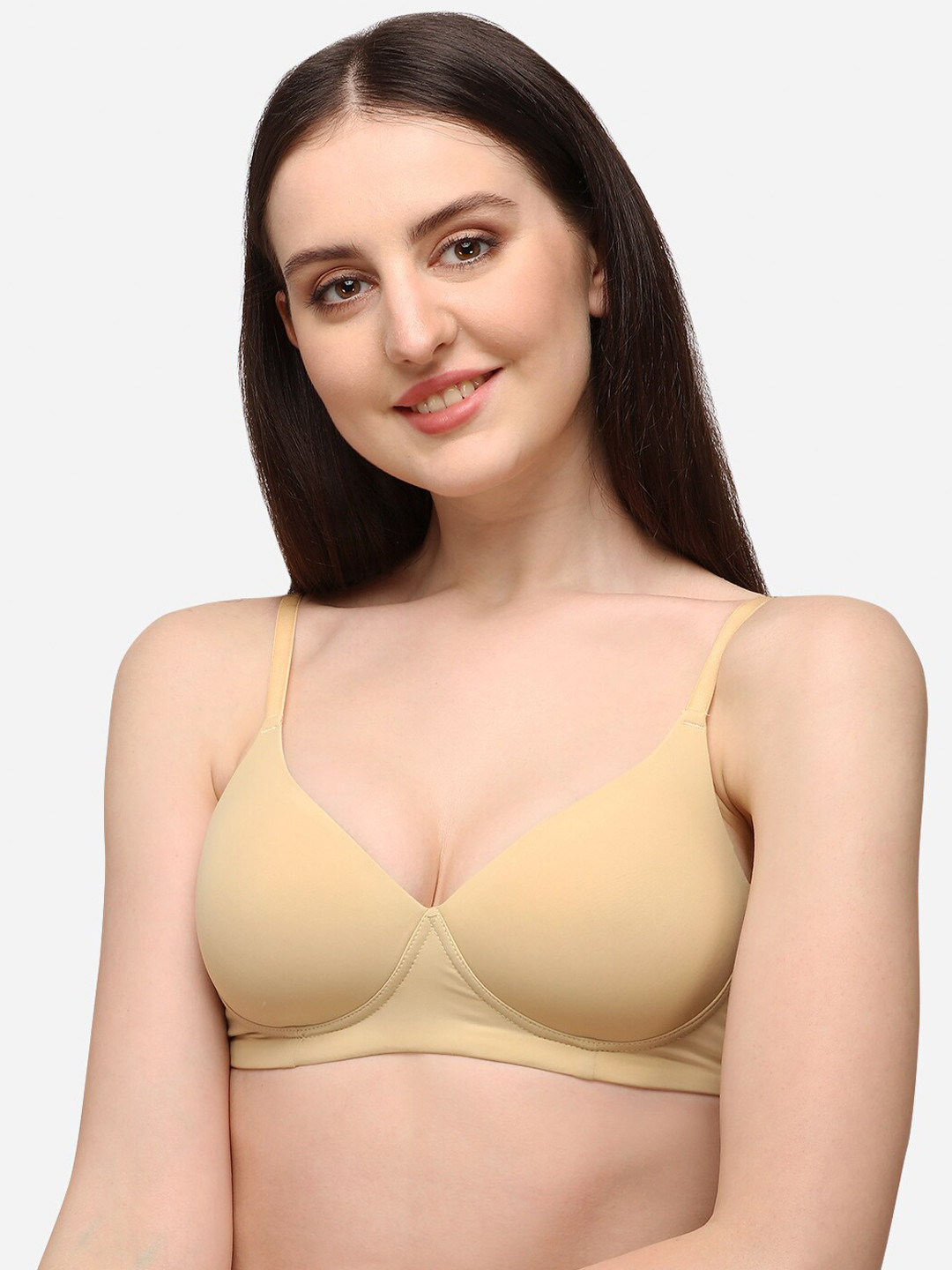 Lenissa Nude-Coloured T-shirt Bra-Half Coverage Lightly Padded L-106
