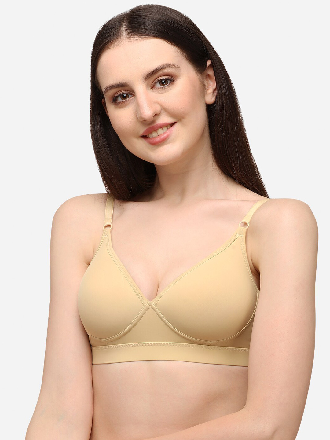 Lenissa Nude-Coloured T-shirt Bra-Half Coverage Lightly Padded L-124