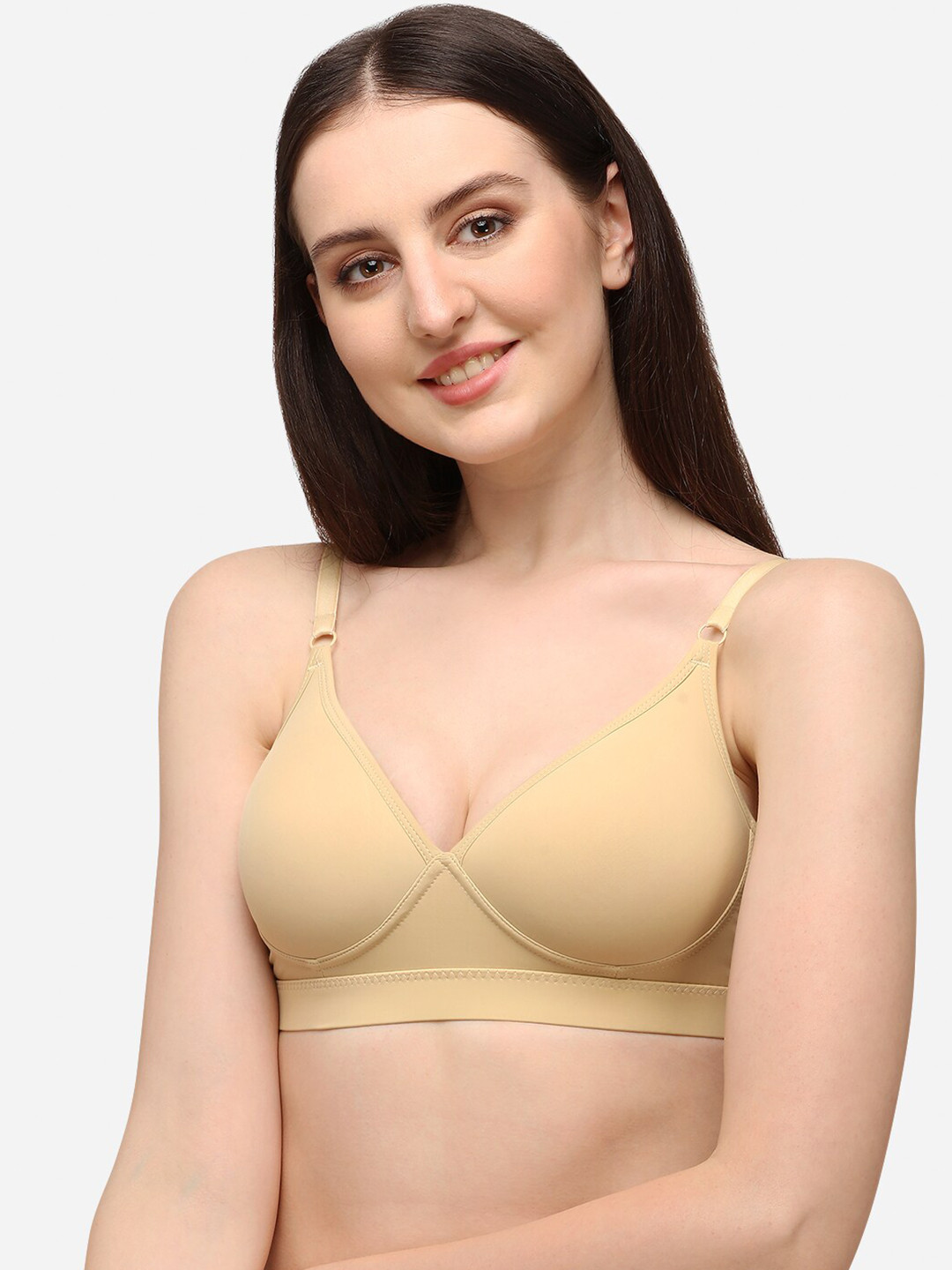 Lenissa Nude-Coloured T-shirt Bra-Half Coverage Lightly Padded L-119