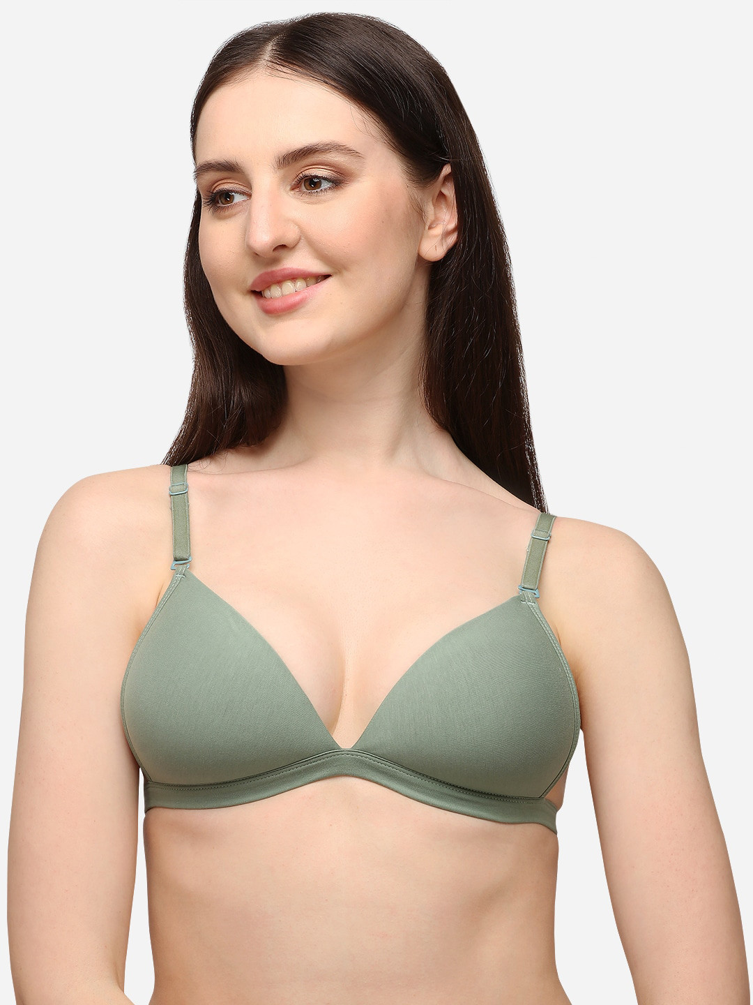 Lenissa Sea Green T-shirt Bra-Half Coverage Lightly Padded L-109