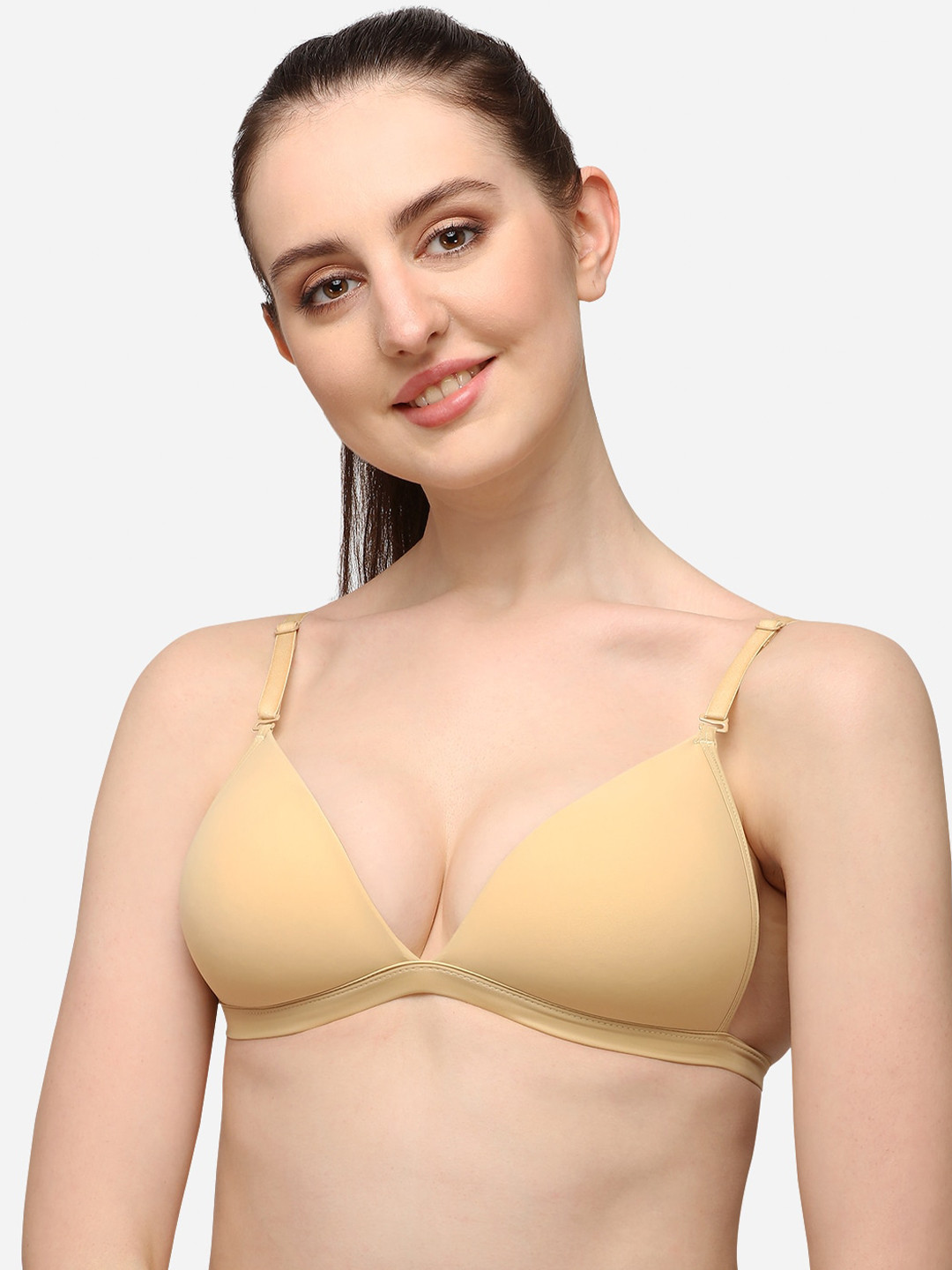 Lenissa Nude-Coloured T-shirt Bra-Half Coverage Lightly Padded L-109