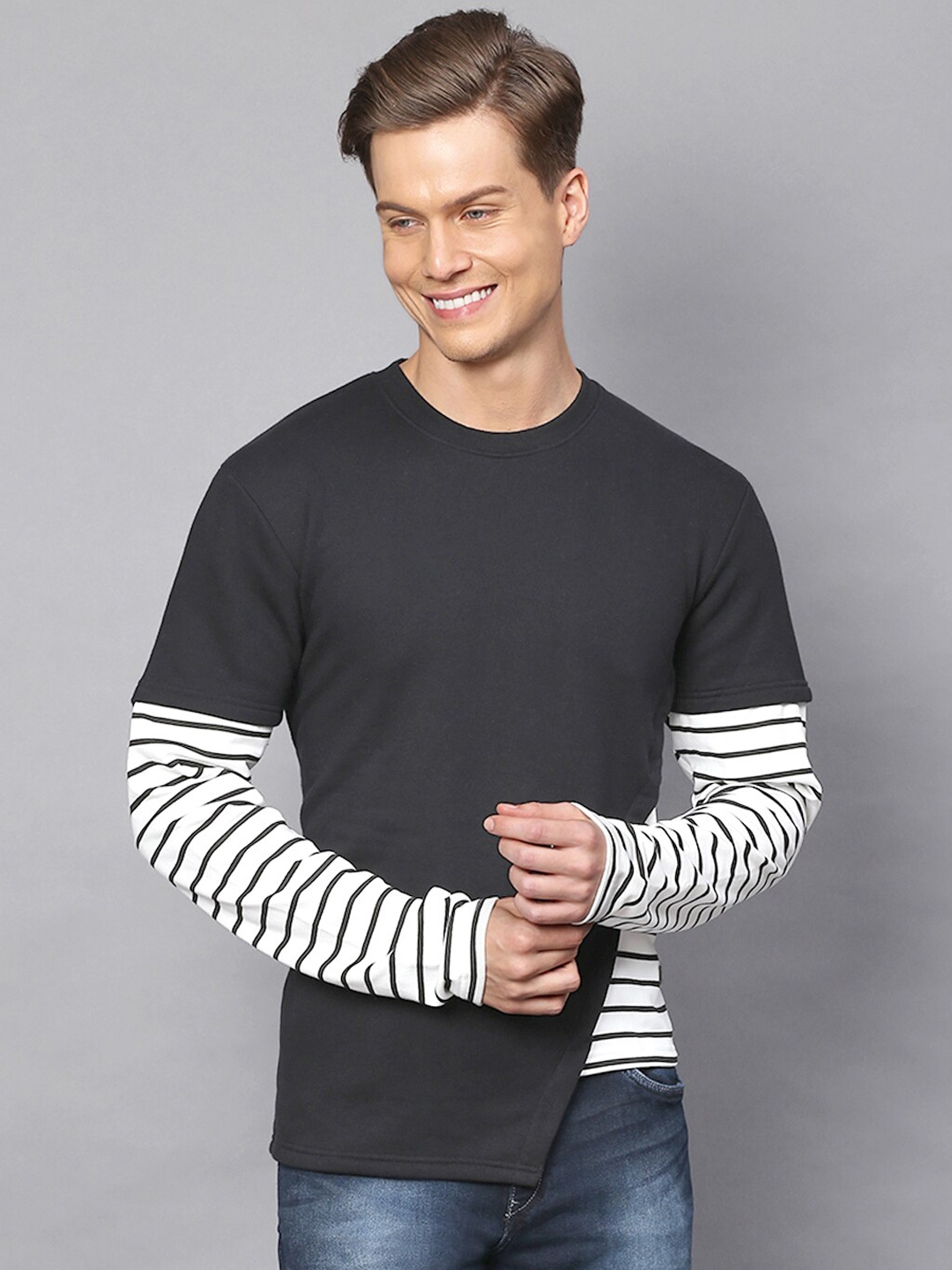 Campus Sutra Men Black Sweatshirt