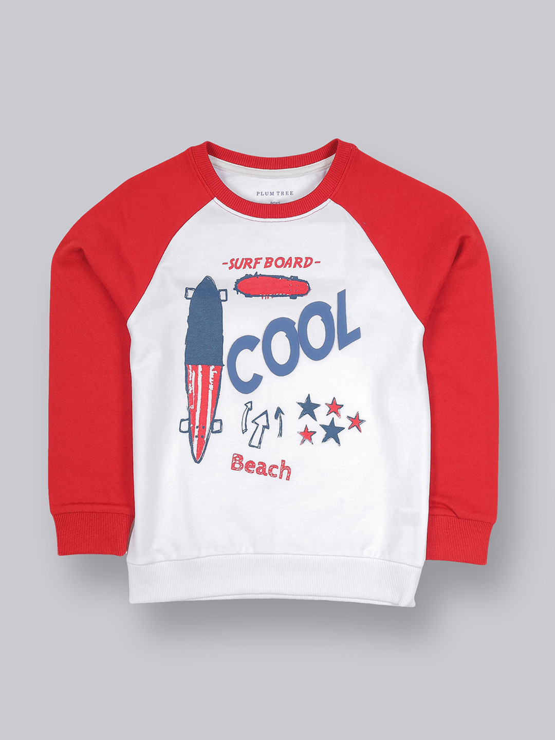 PLUM TREE Boys Off White Printed Sweatshirt