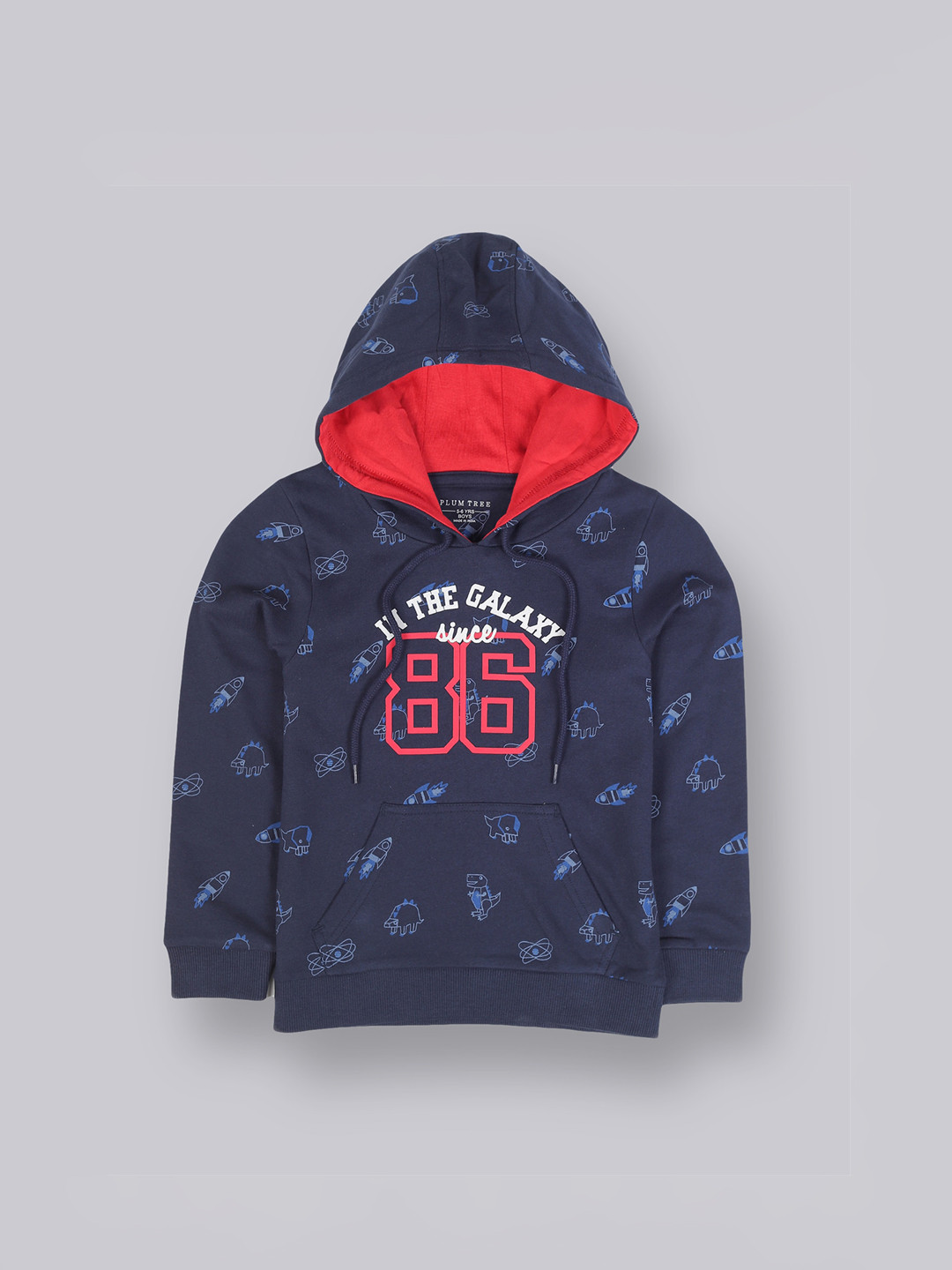 PLUM TREE Boys Navy Blue Printed Sweatshirt