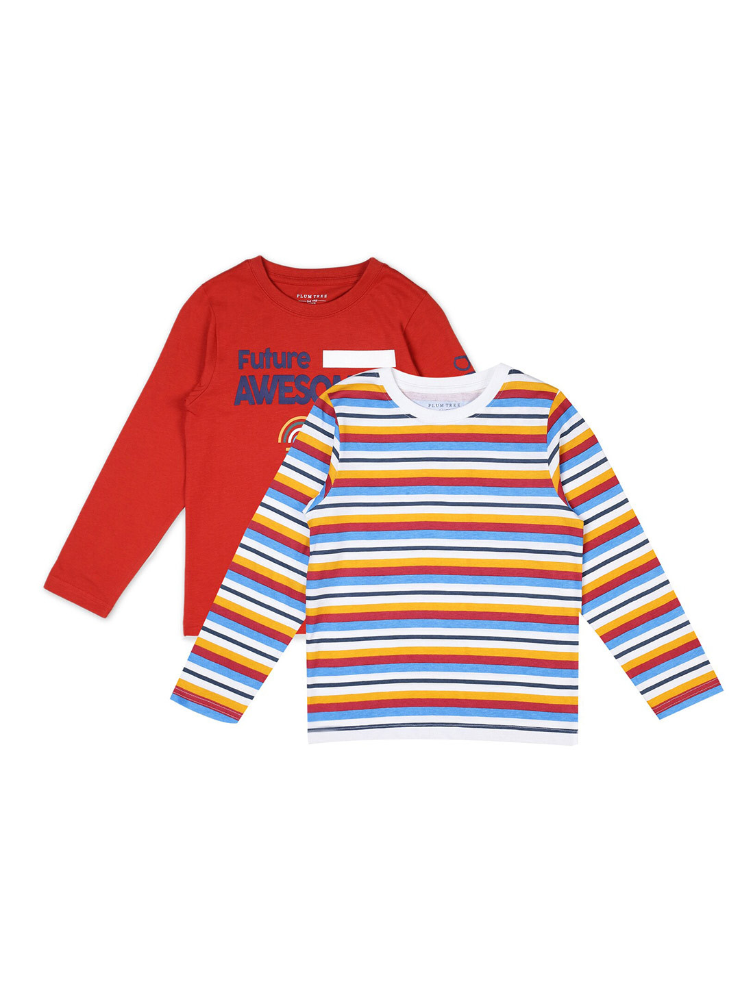 PLUM TREE Boys Red & Multicoloured 2 Printed T-shirt