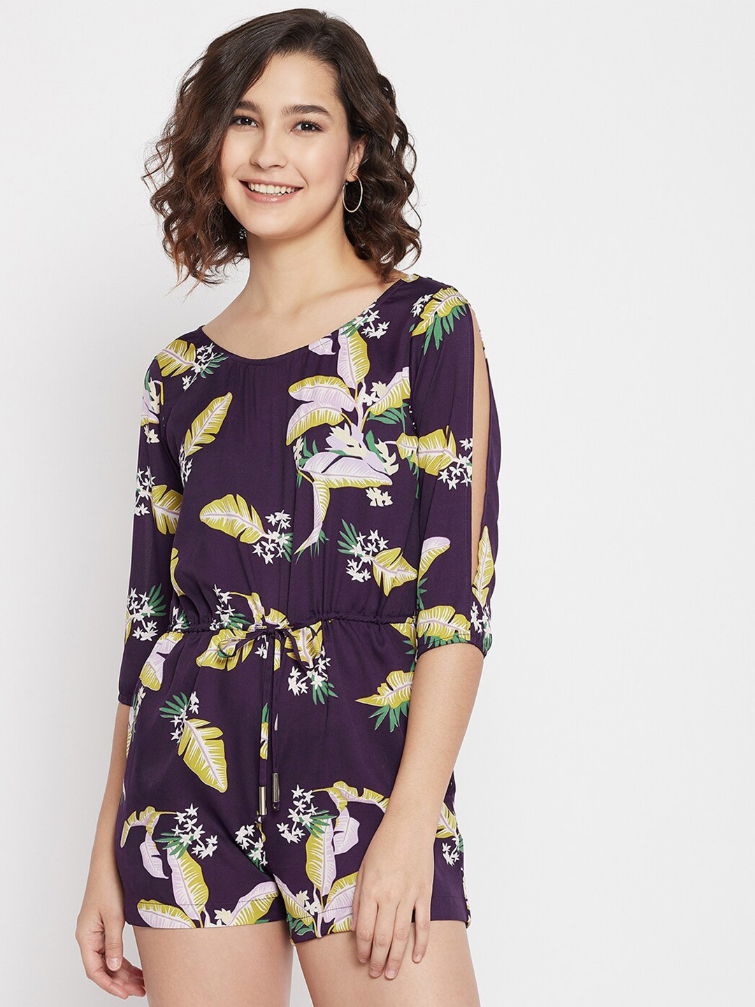 PURYS Purple Printed Jumpsuit