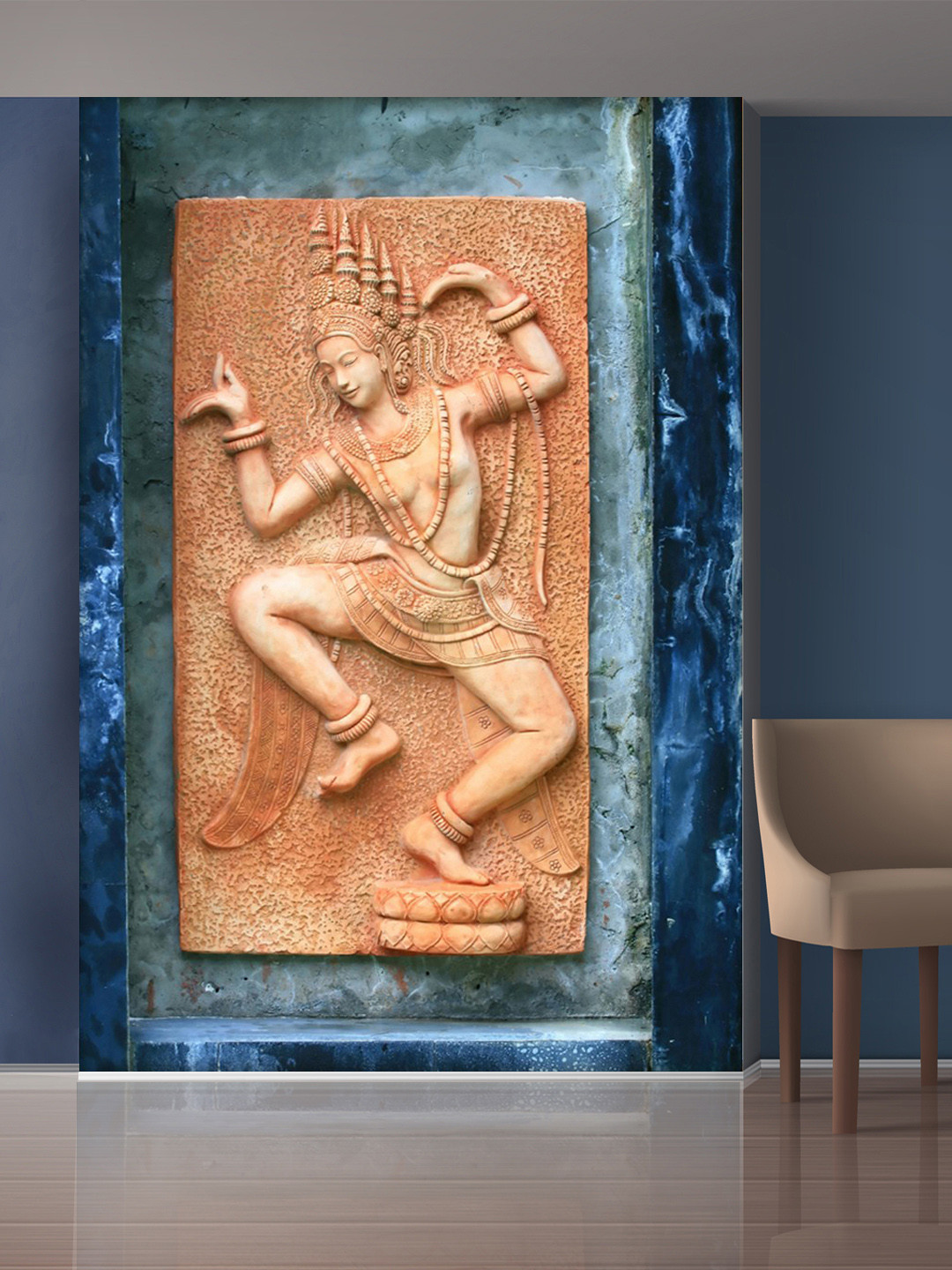 999Store Beige Danching Lady Self-Adhesive Mural Wallpaper