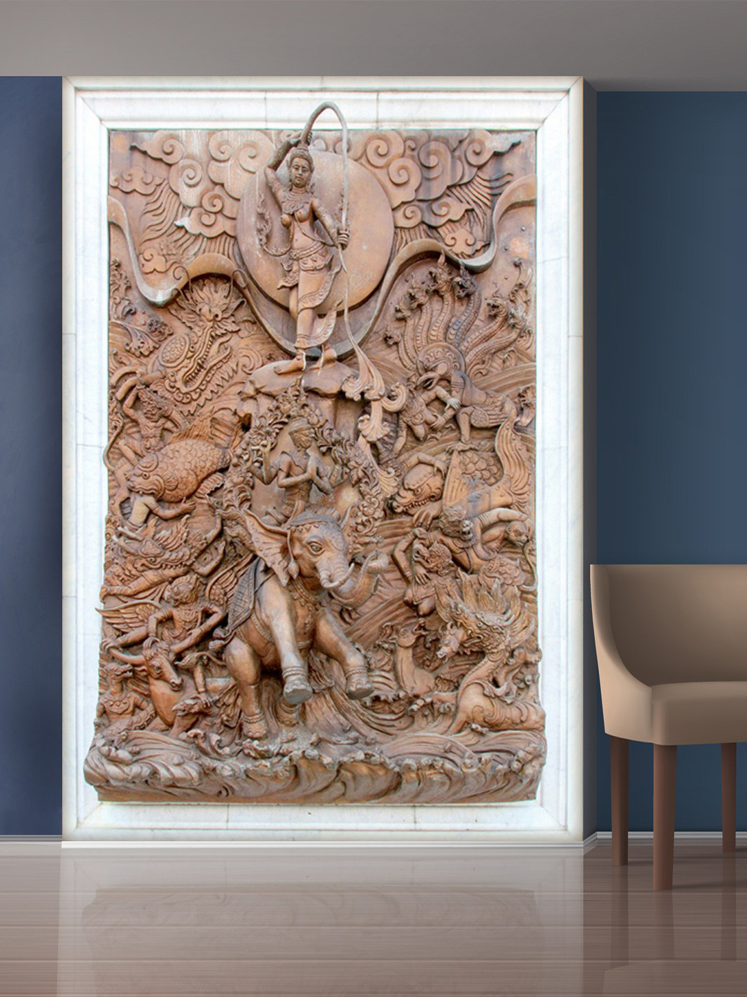 999Store Brown Animal & Lady Mural Wallpaper