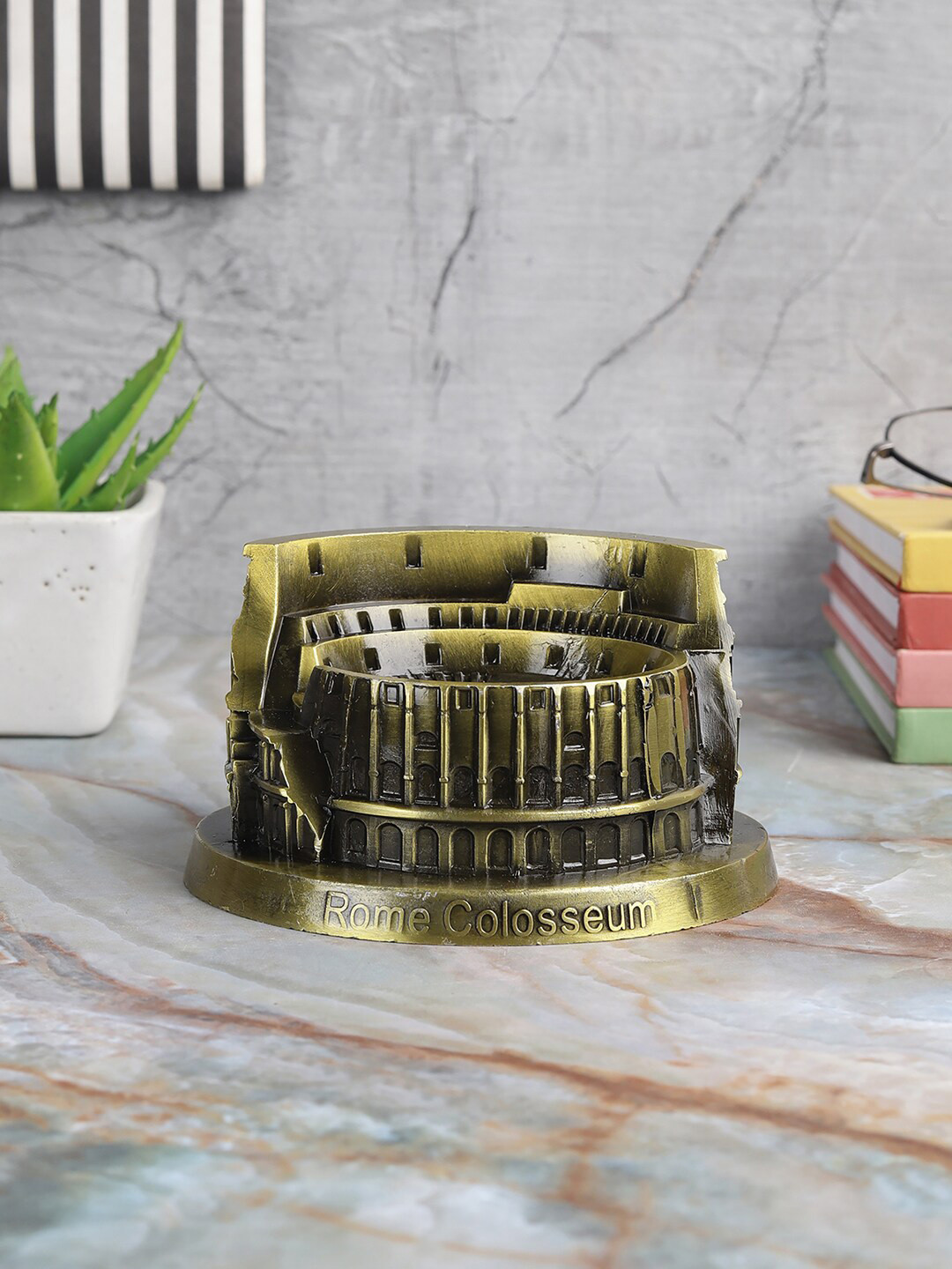 EXIM DECOR Rome Colosseum Amphitheatre Metal Living Room Medium Showpiece - 2.5 Inches