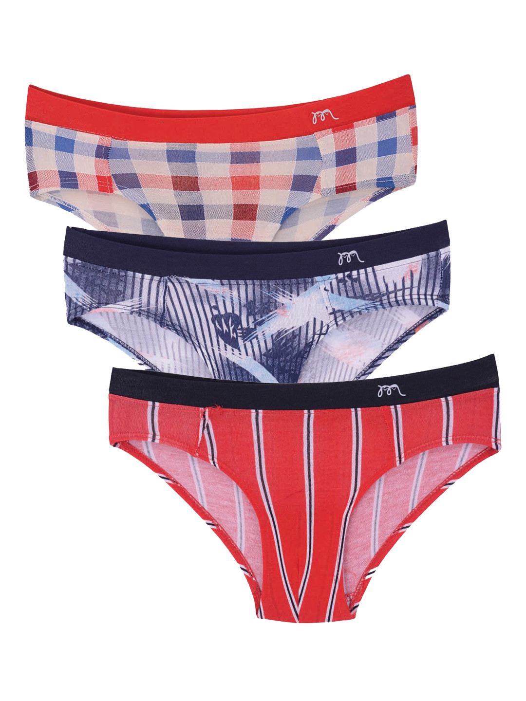 Zoom Minimondo Kids Pack of 3 Basic Briefs 7008-(1)-22-RED