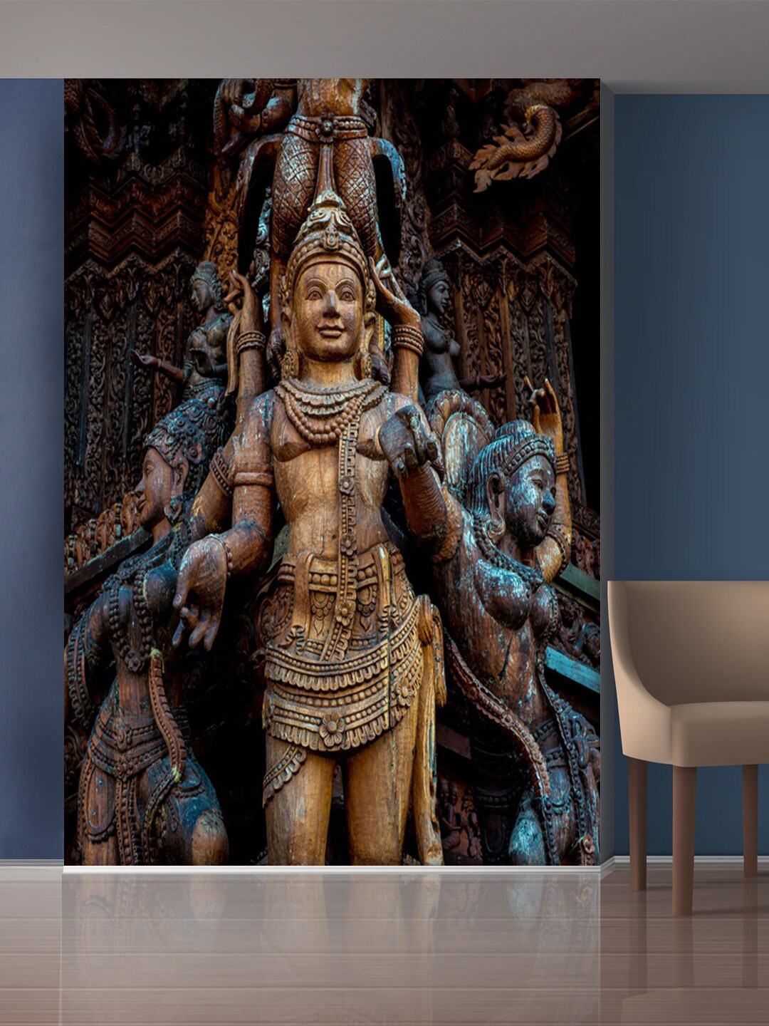 999Store Brown Dancing Ladys Statue Self-Adhesive Mural Wallpaper