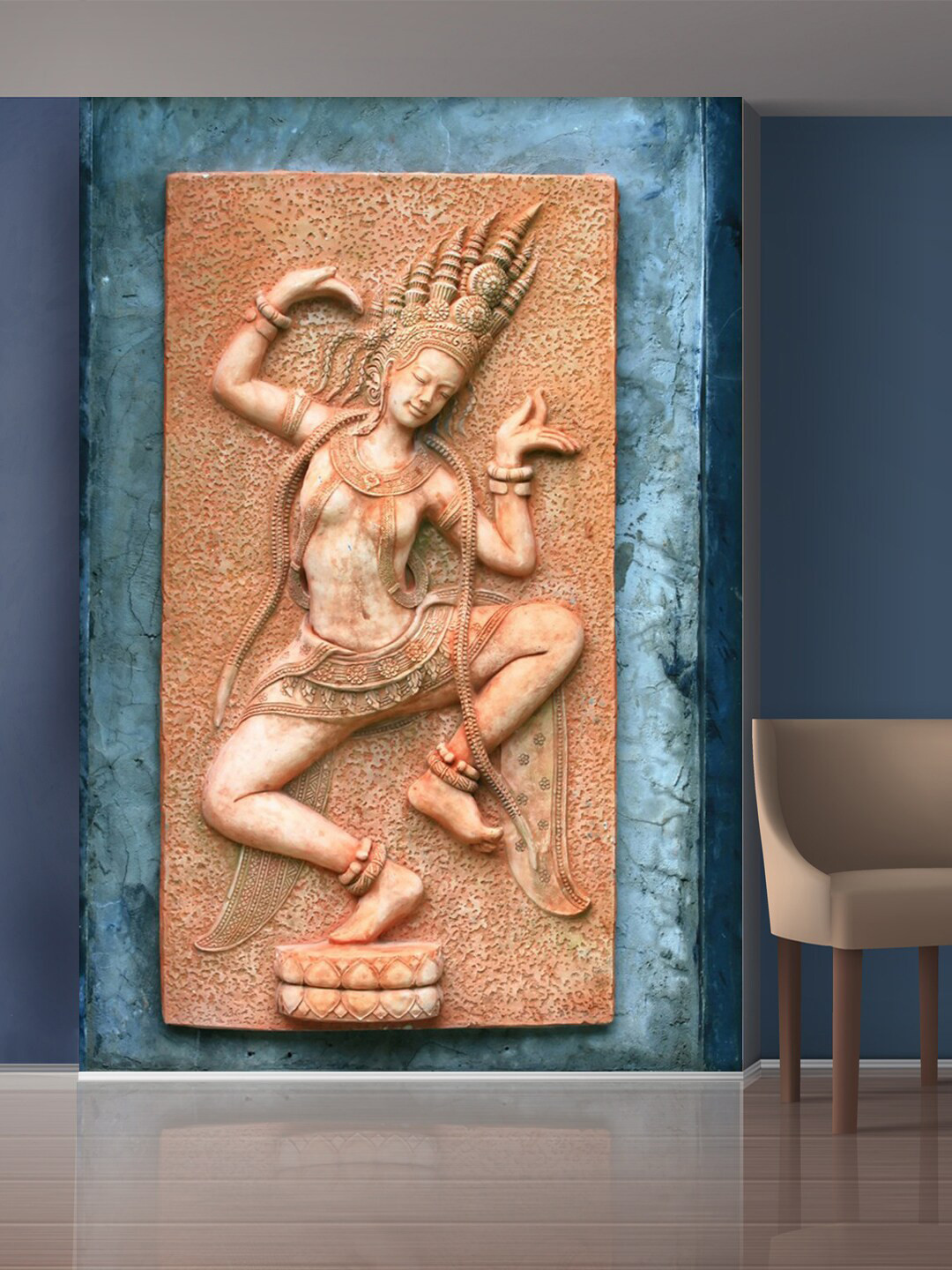 999Store Brown Dancing Lady Self-Adhesive Mural Wallpaper