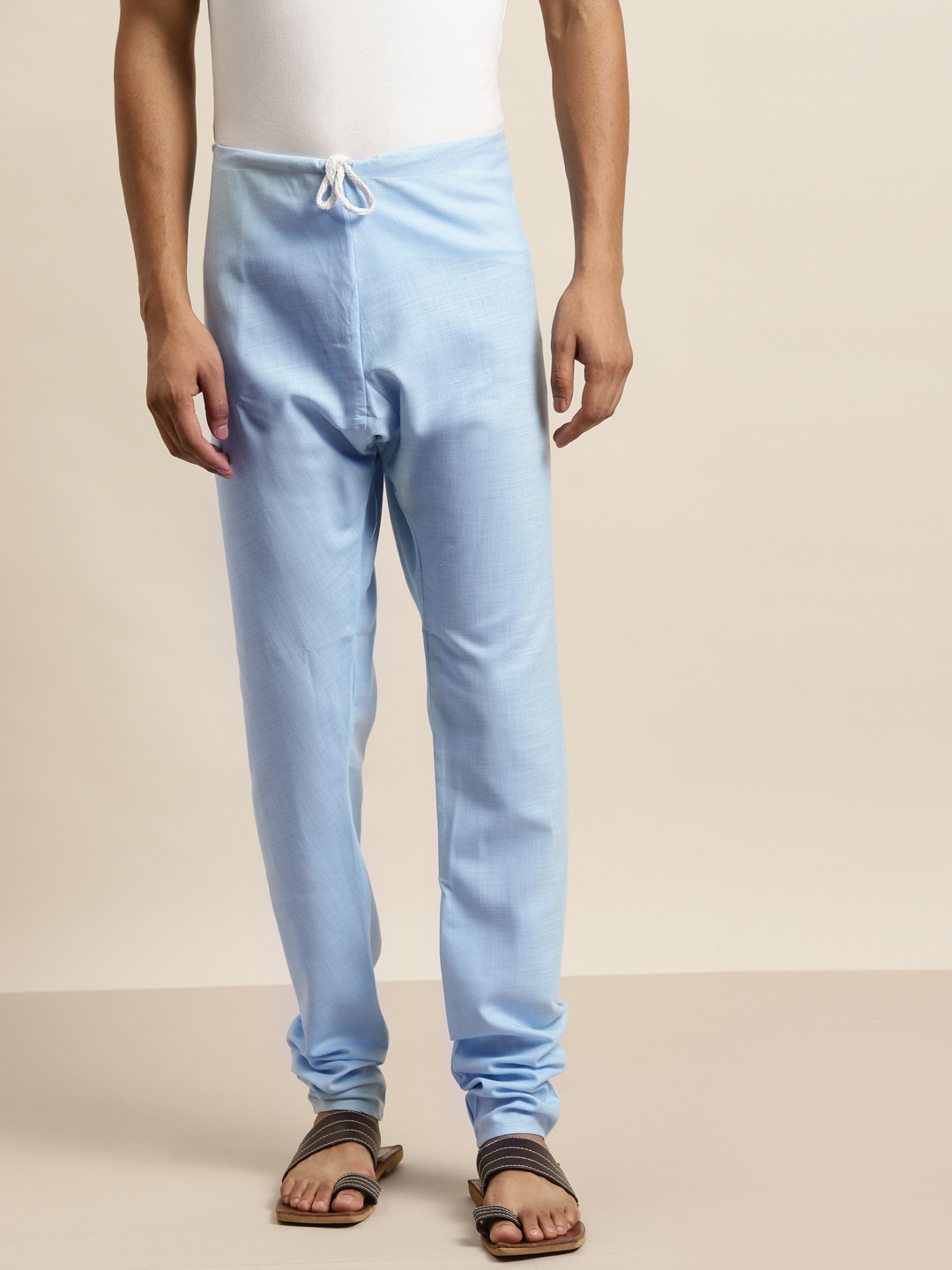 SOJANYA Men Blue Solid Cotton Churidar