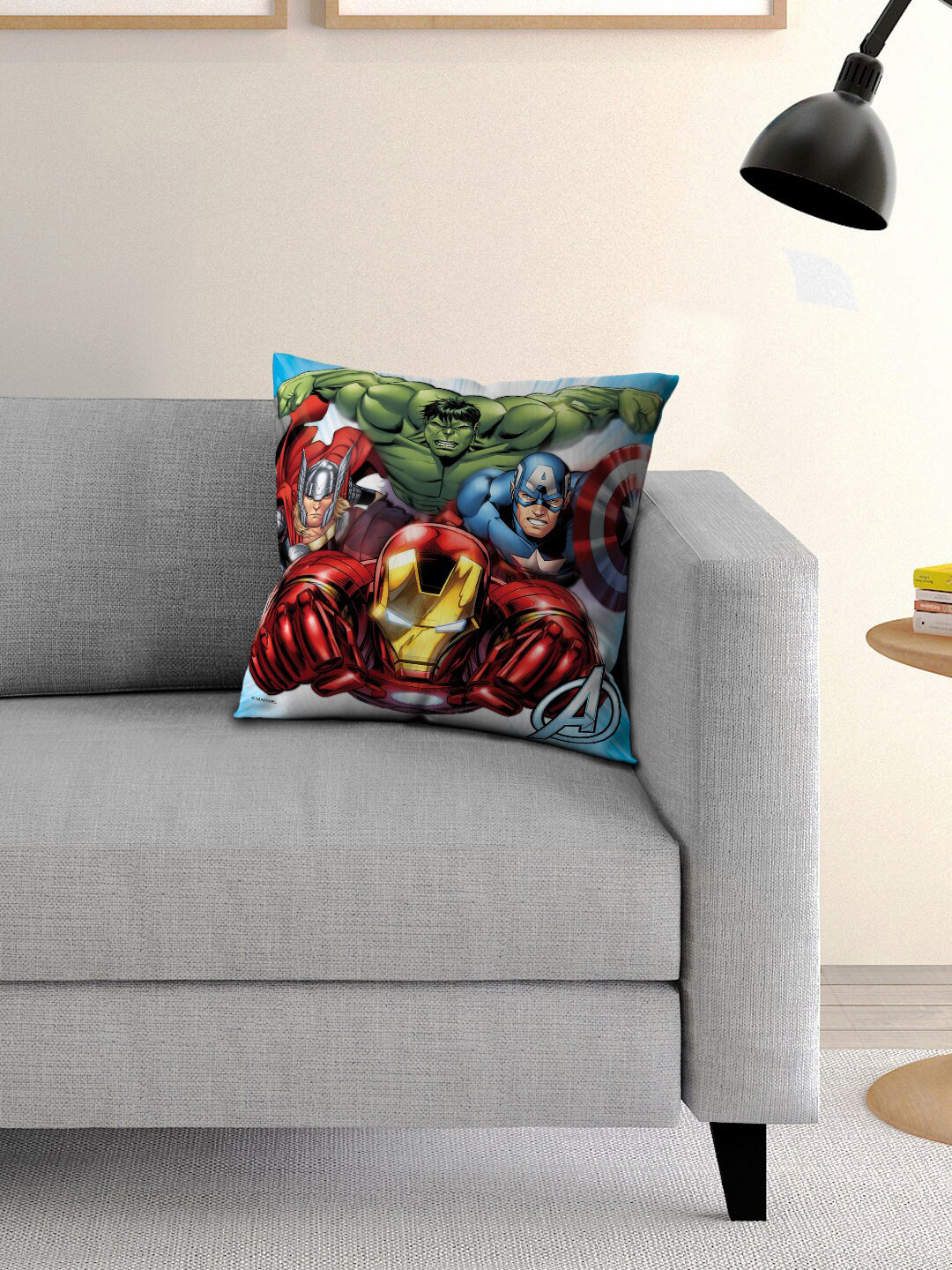 Marvel Kids Red & Green Avengers Printed Filled Square Cushion With Cover