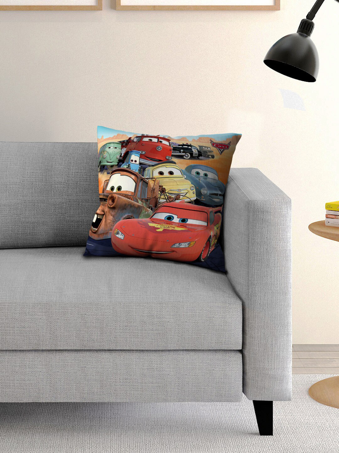 Disney Cars Multicoloured Single Cartoon Character Printed 40x40 cm Square Cushion Cover